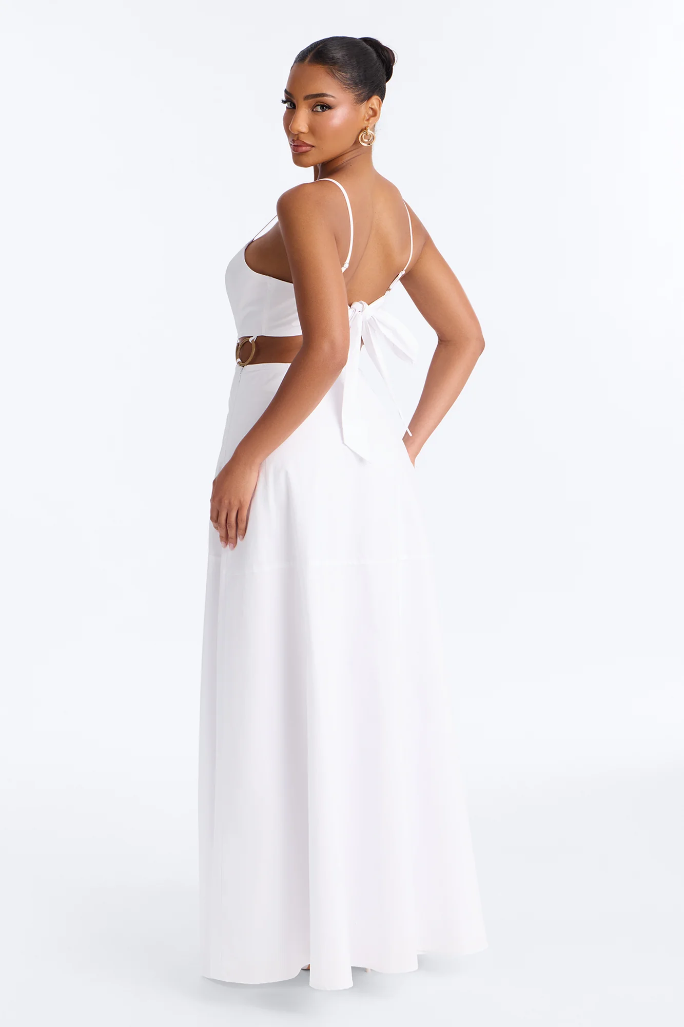 Paulina Poplin Maxi Dress - White - Image 4