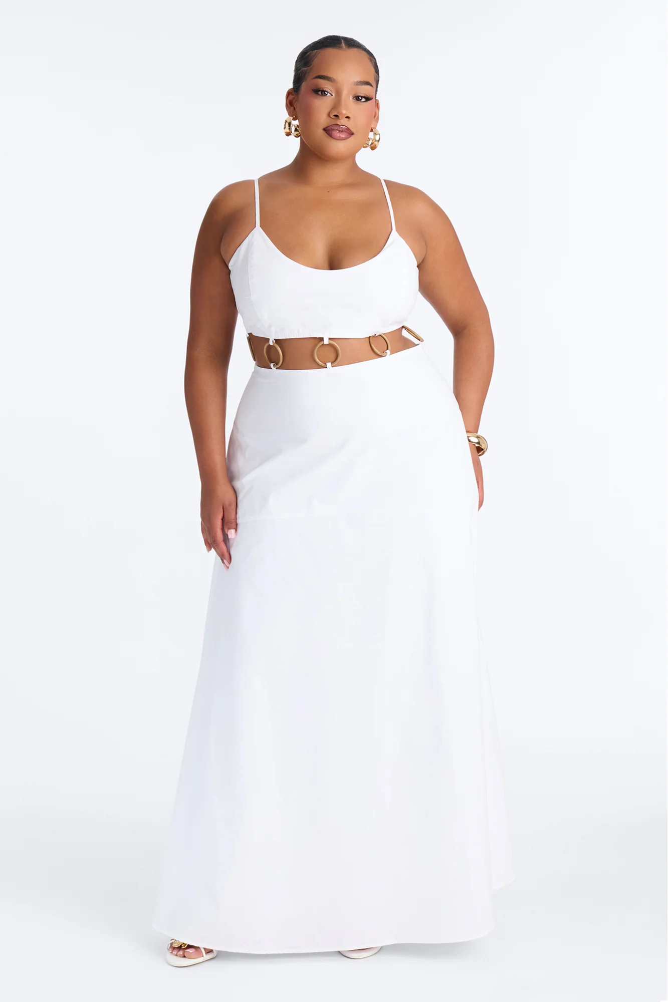 Paulina Poplin Maxi Dress - White - Image 5