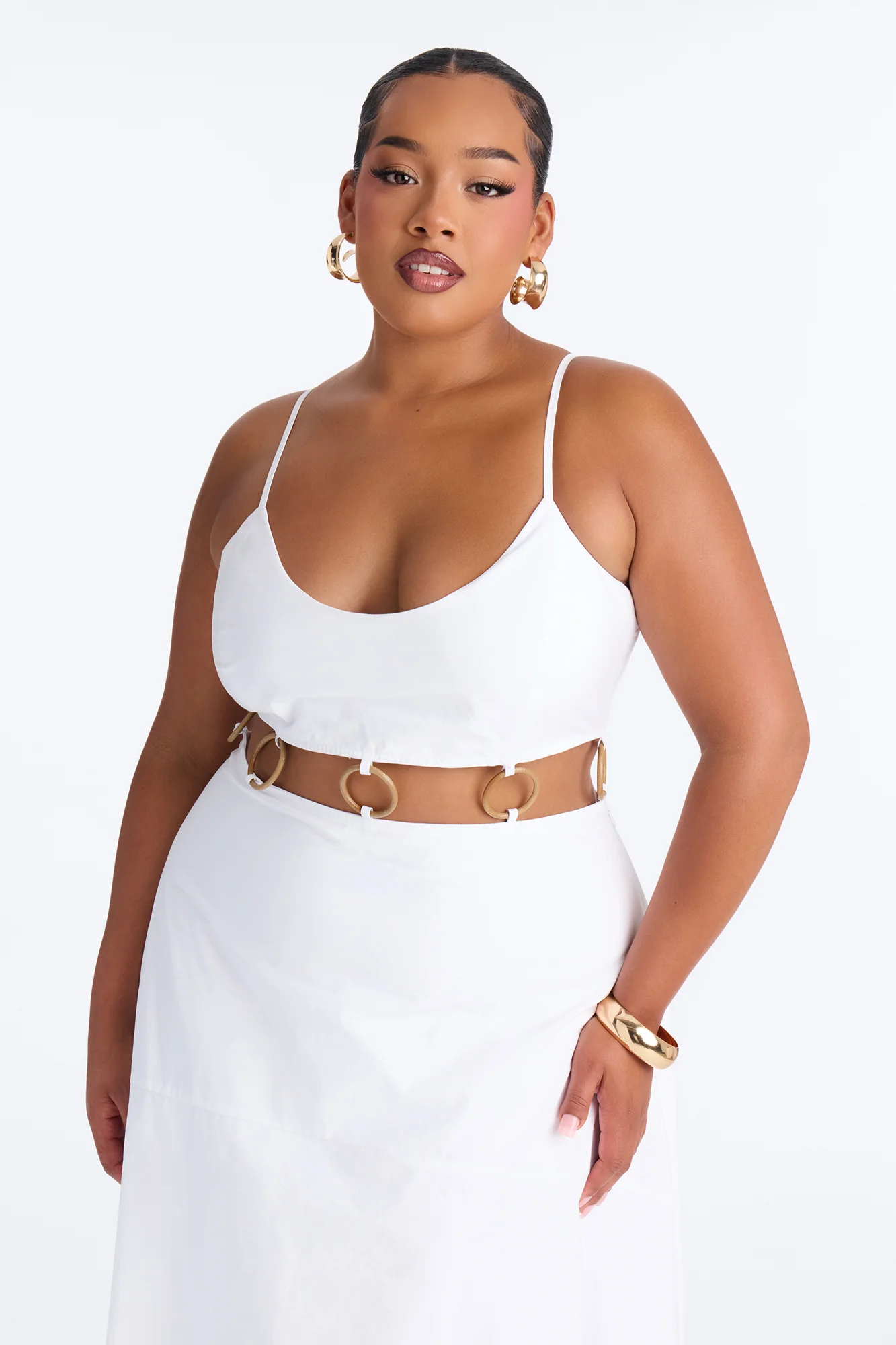 Paulina Poplin Maxi Dress - White - Image 6