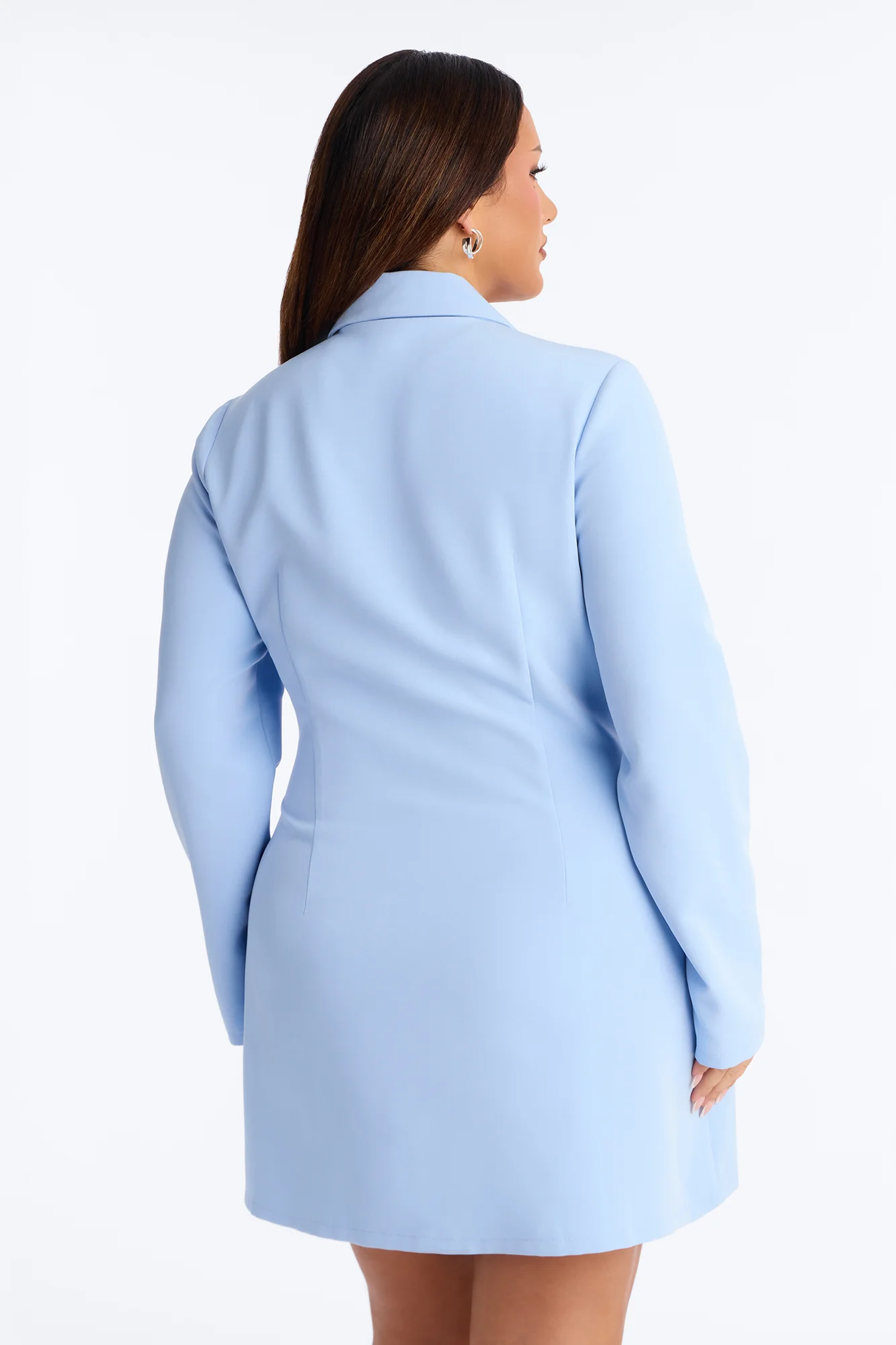 Pay Attention Blazer Mini Dress - Light Blue - Image 7