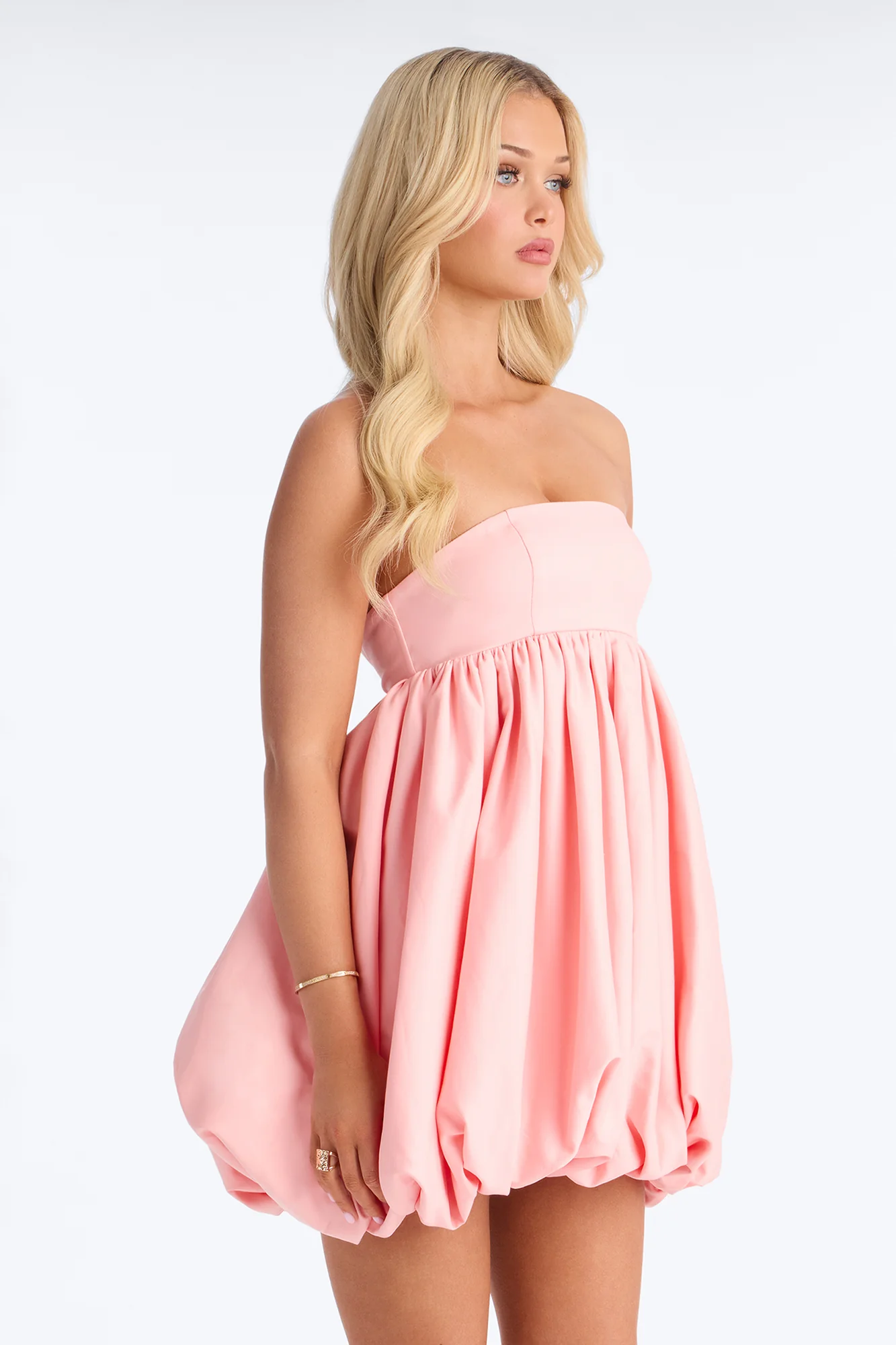 Peach Parfait Bubble Mini Dress - Peach - Image 3