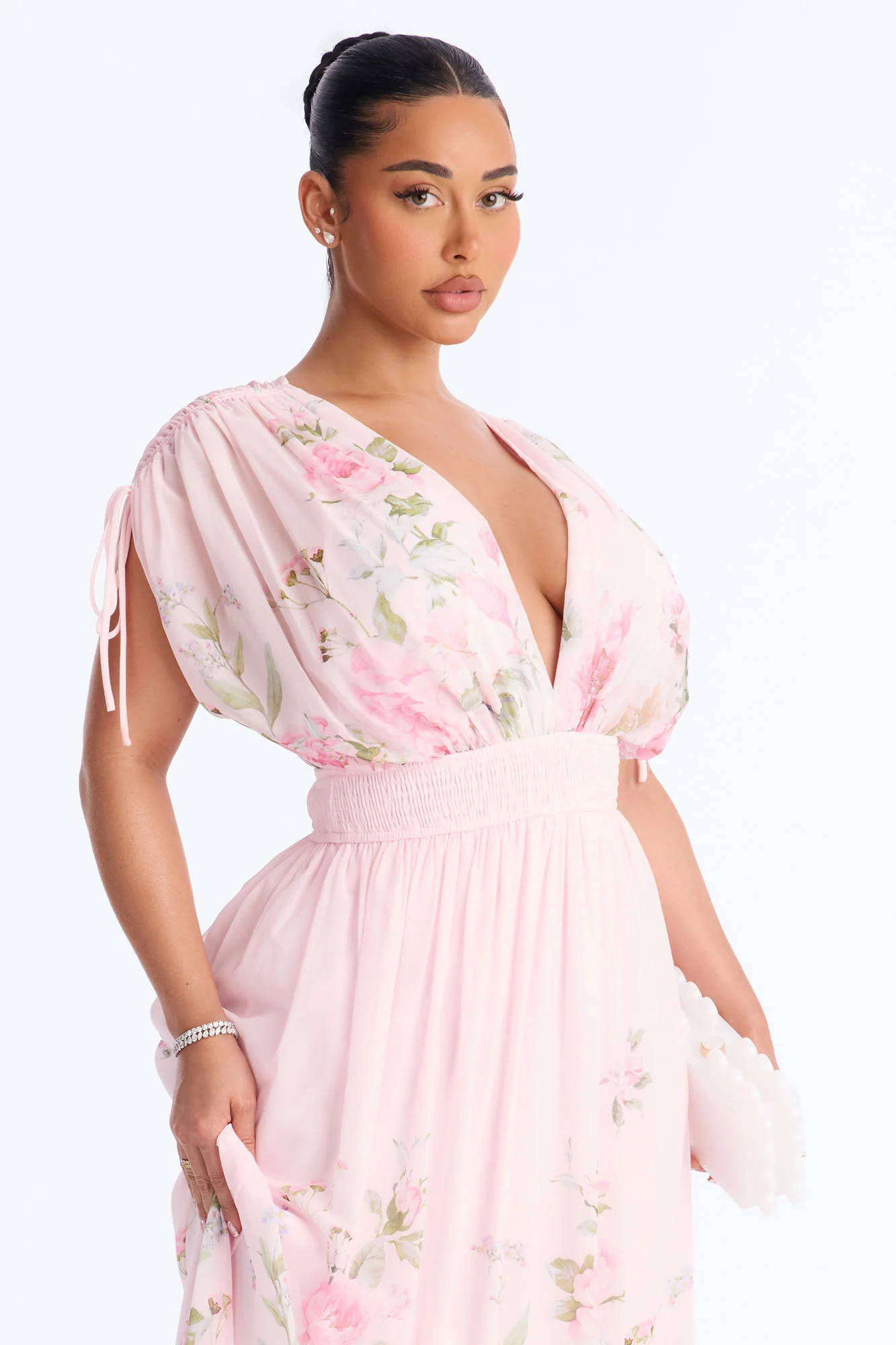 Peachy Keen Chiffon Maxi Dress - Pink/combo - Image 2