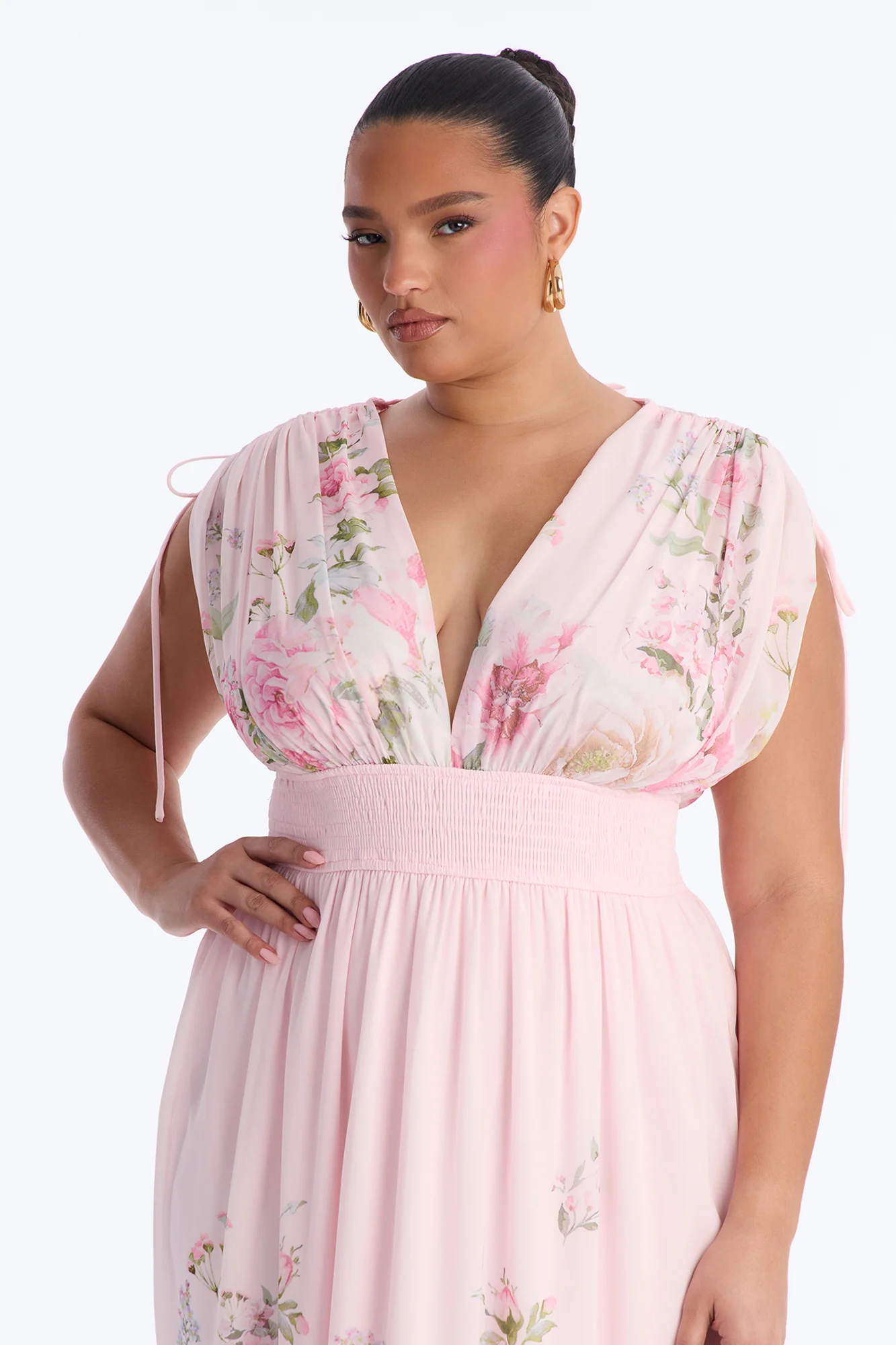 Peachy Keen Chiffon Maxi Dress - Pink/combo - Image 6