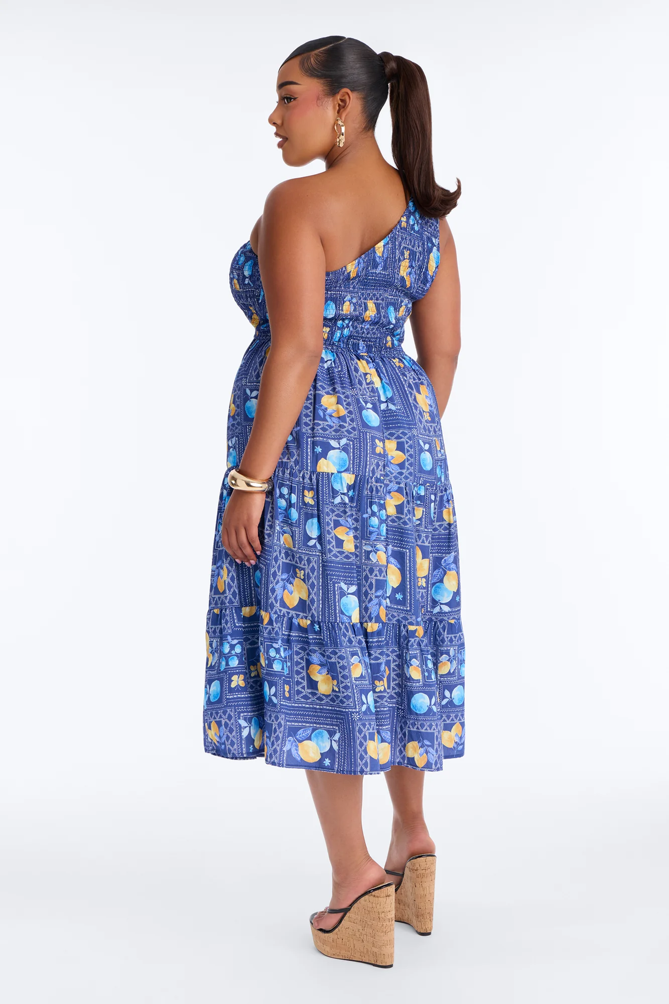 Peachy Keen Print Midi Dress - Blue/combo - Image 6