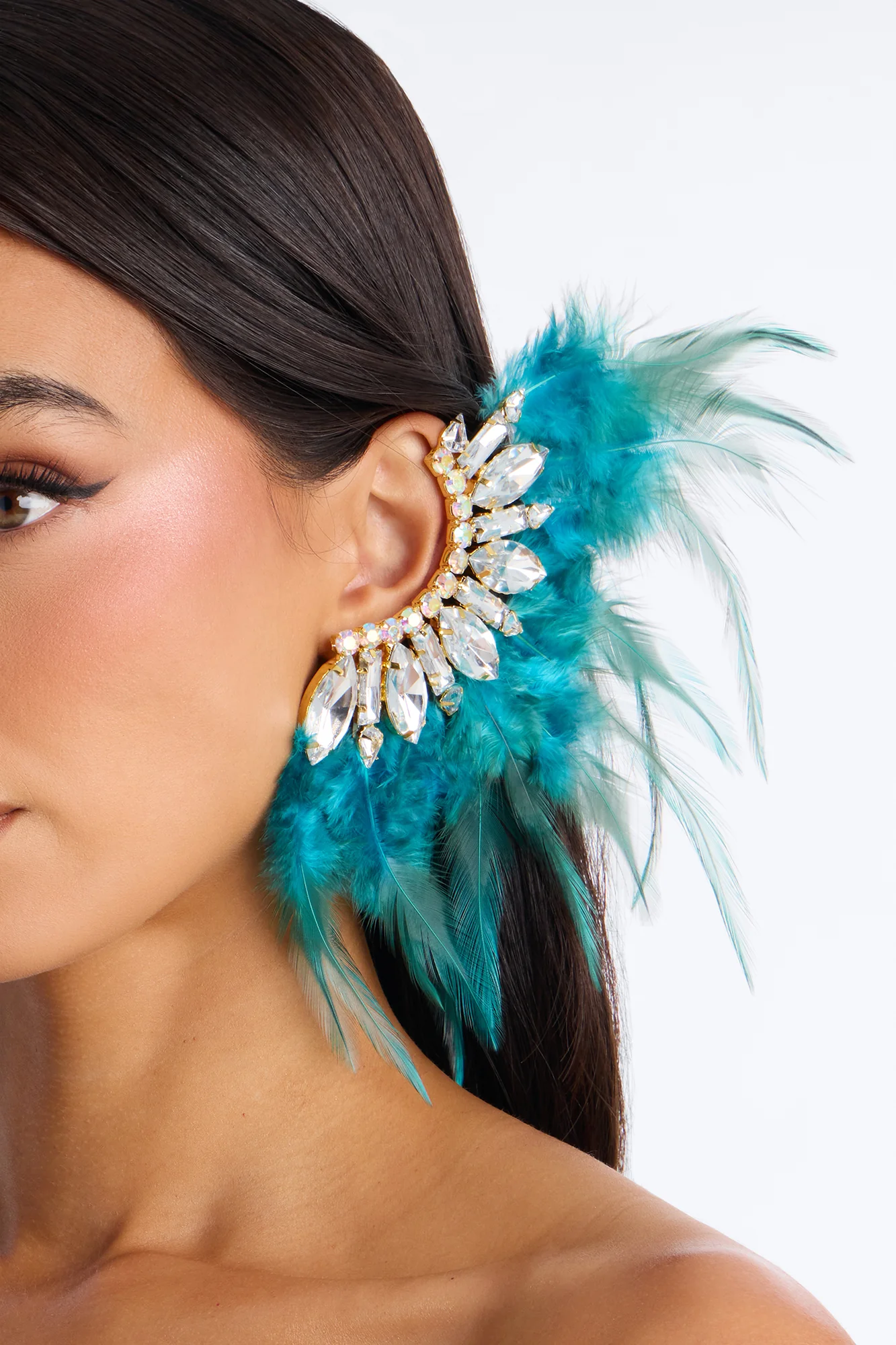 Peacock Princess Ear Cuff - Blue