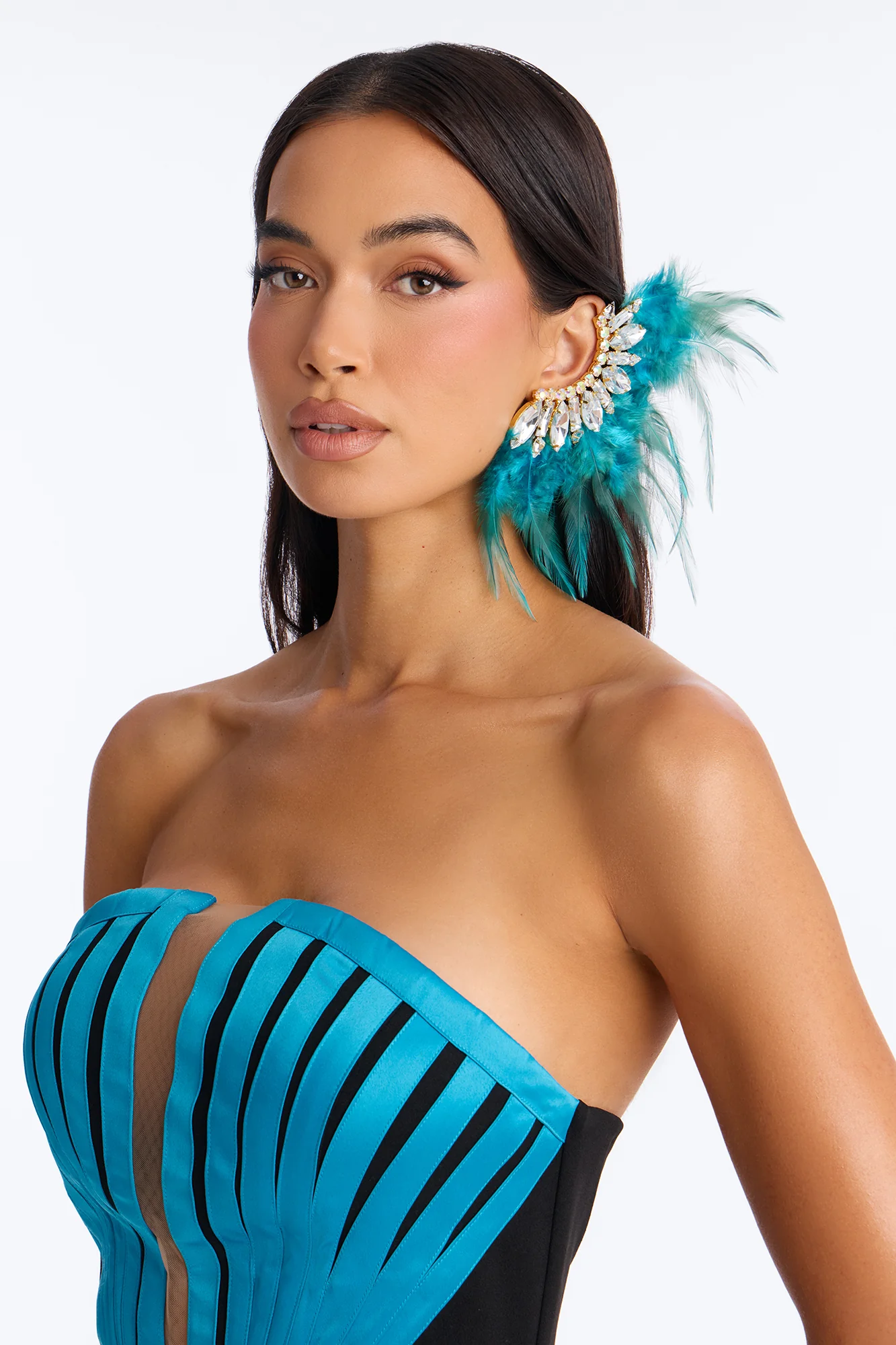 Peacock Princess Ear Cuff - Blue - Image 2