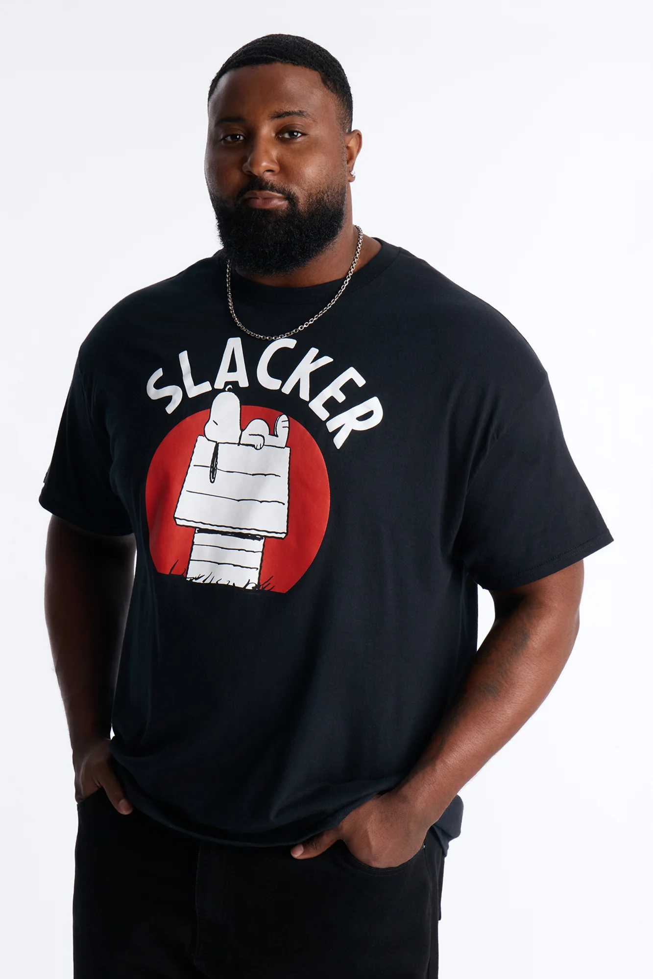Peanuts Snoopy Slacker Short Sleeve Tee - Black - Image 4