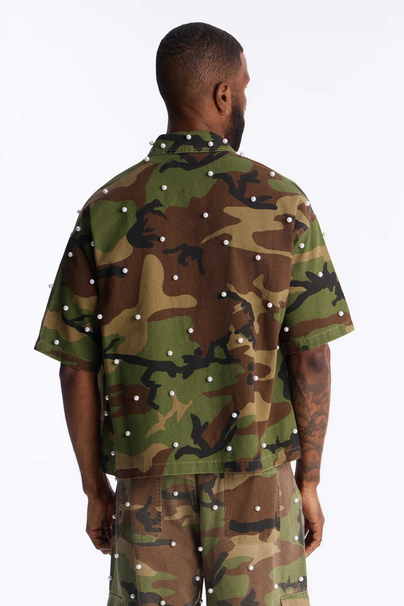 Pearl Still Wildin' Camo Short Sleeve Button Up - Green - Image 4