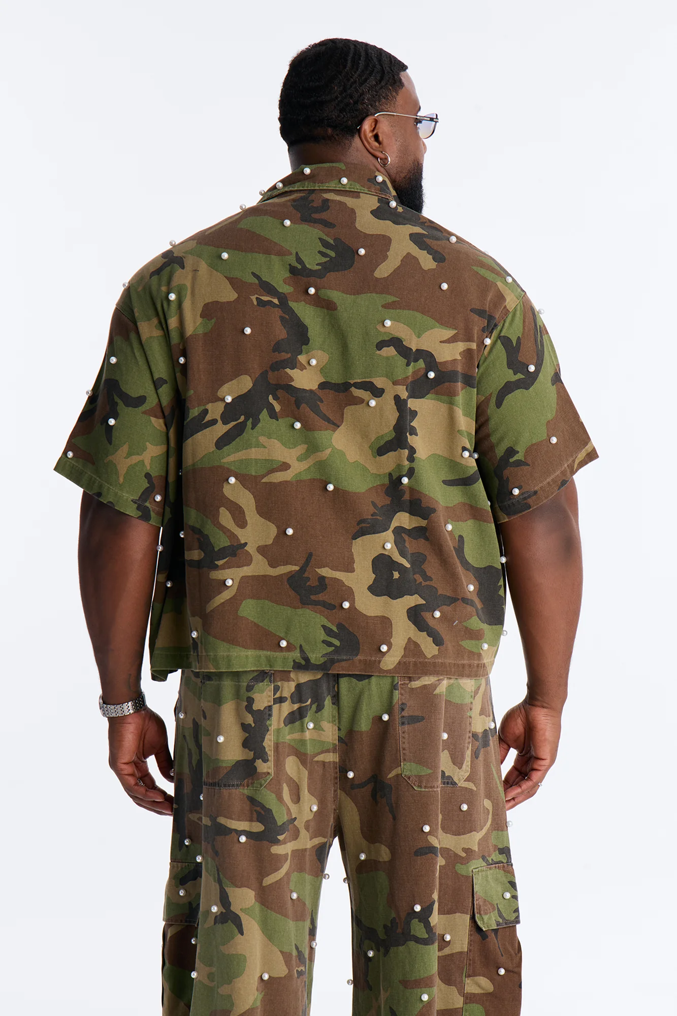 Pearl Still Wildin' Camo Short Sleeve Button Up - Green - Image 8