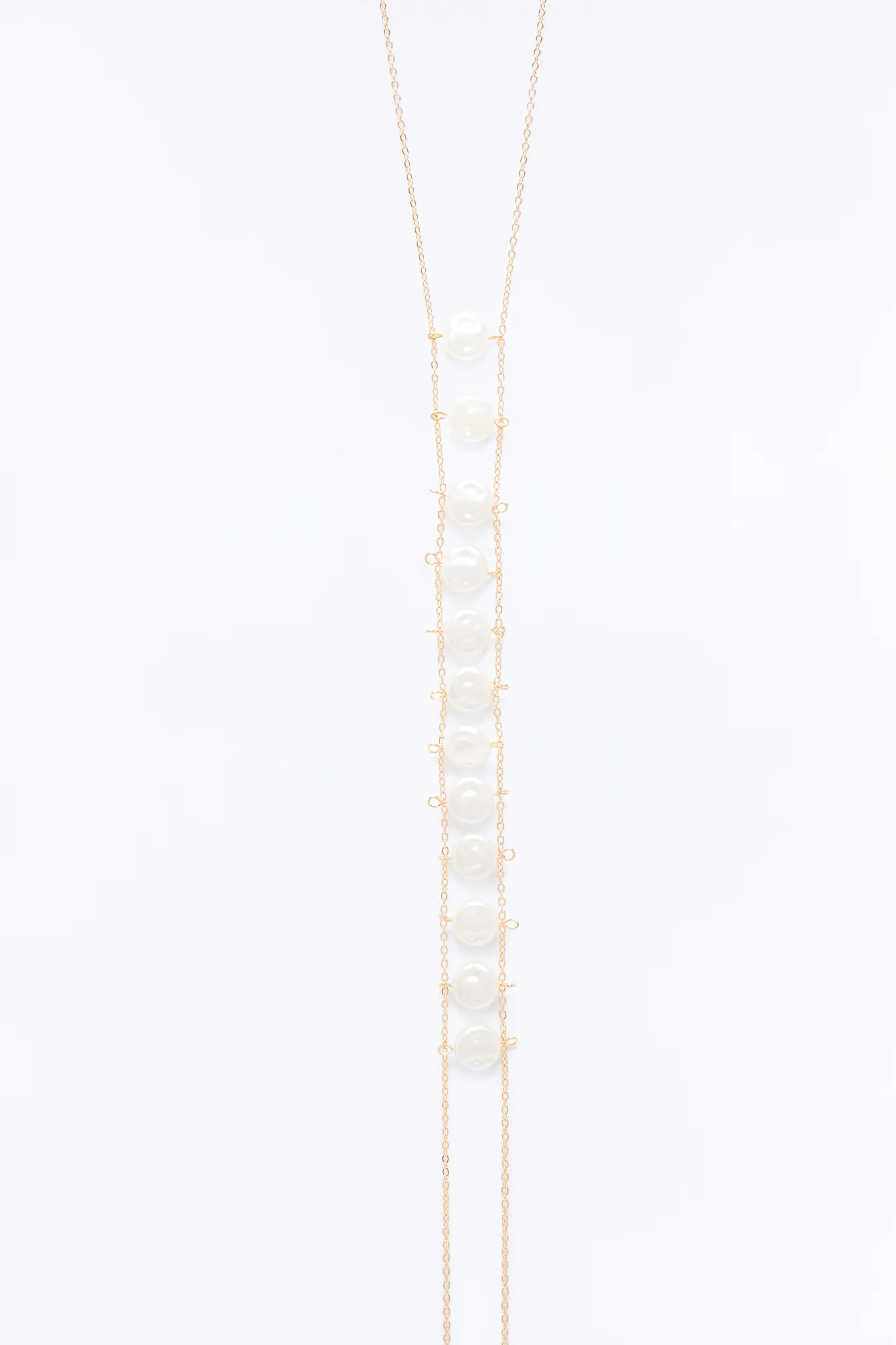 Pearly Pebbles Body Chain - White/Gold - Image 3