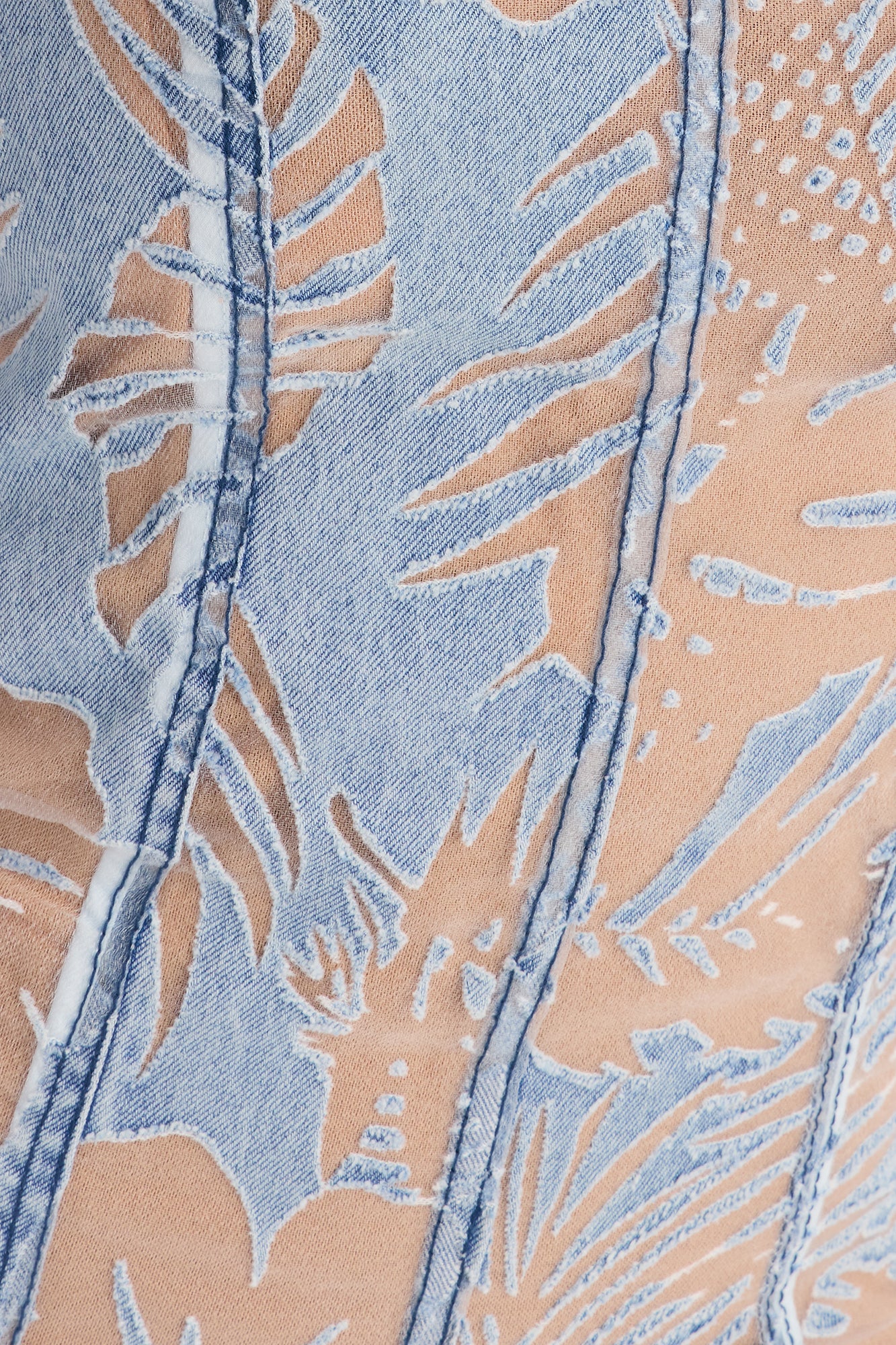 Peep Show Strapless Denim Micro Mini Dress - Blue - Image 3