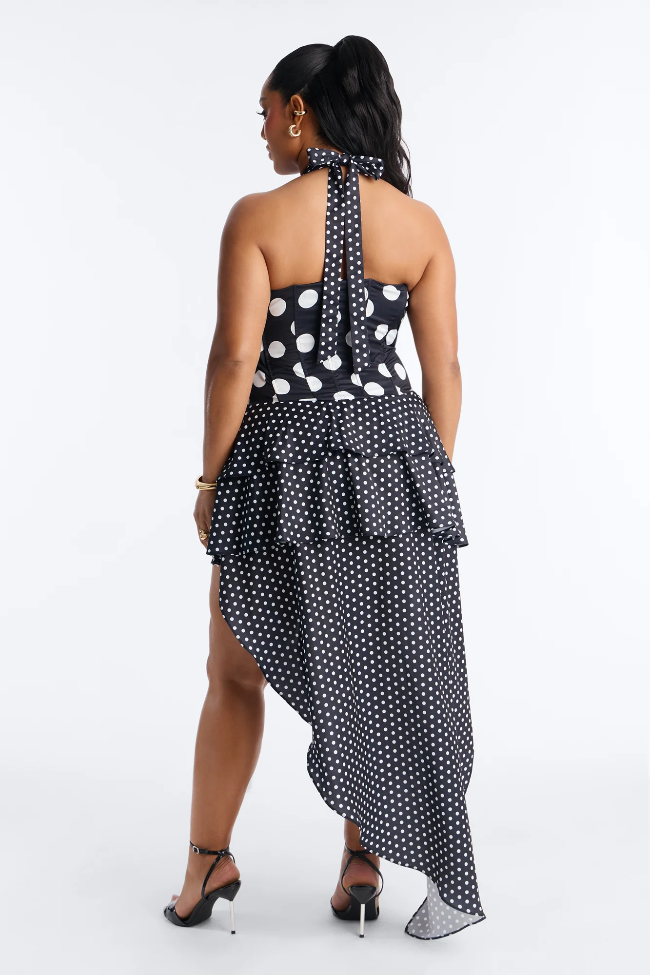 Penny Polka Dot Hi-Low Top - Black/White - Image 8