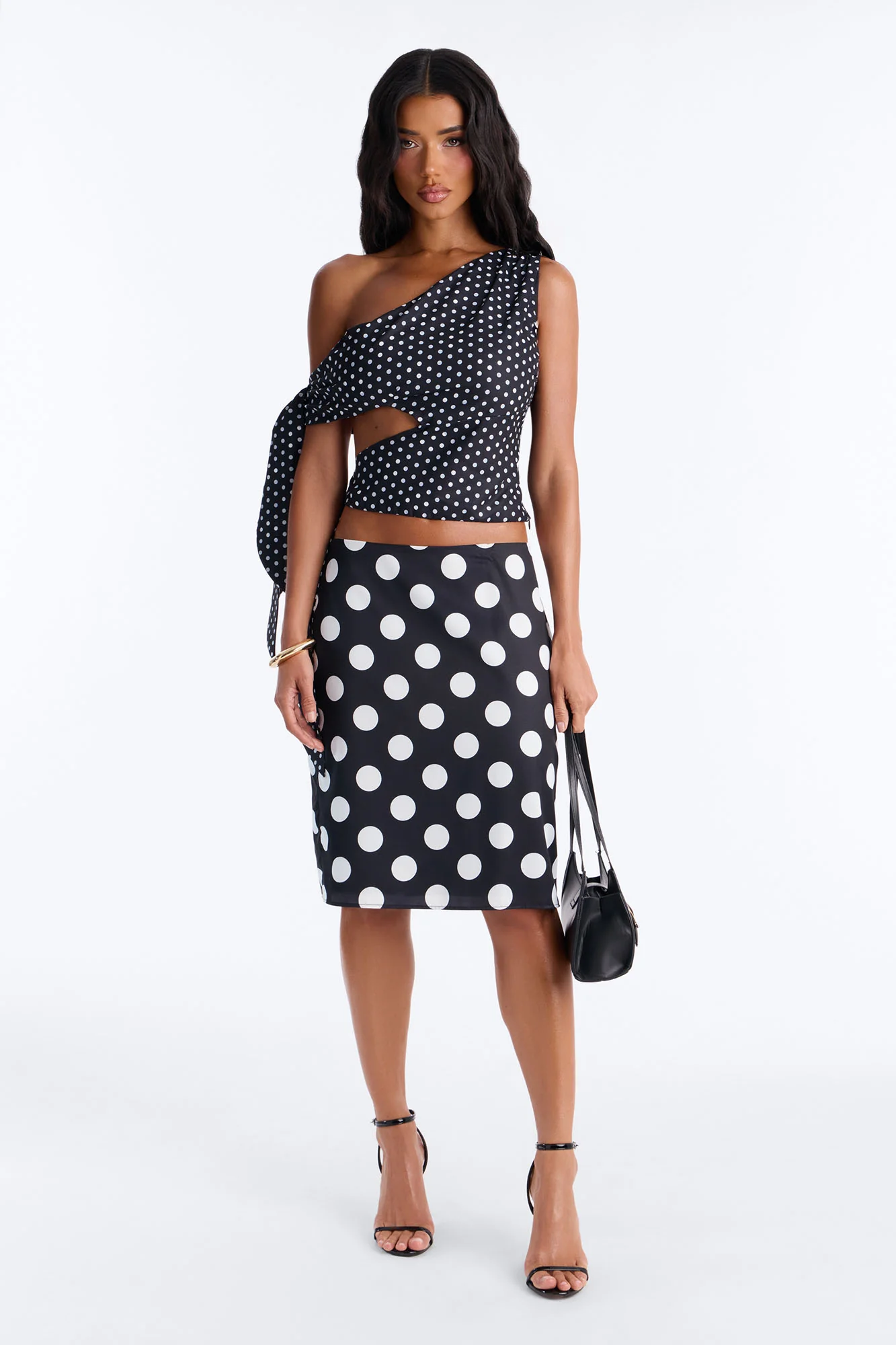 Penny Polka Dot Skirt Set - Black/White