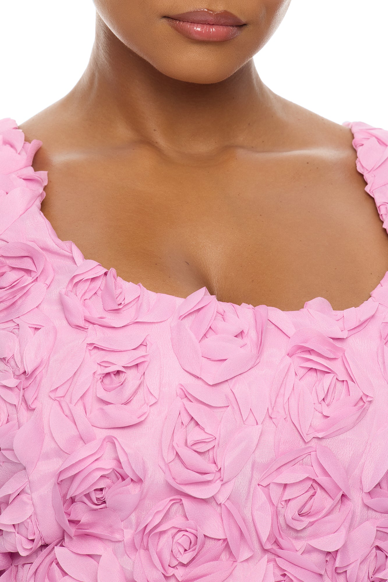 Petal Promises 3D Floral Applique Mini Dress - Mauve - Image 7