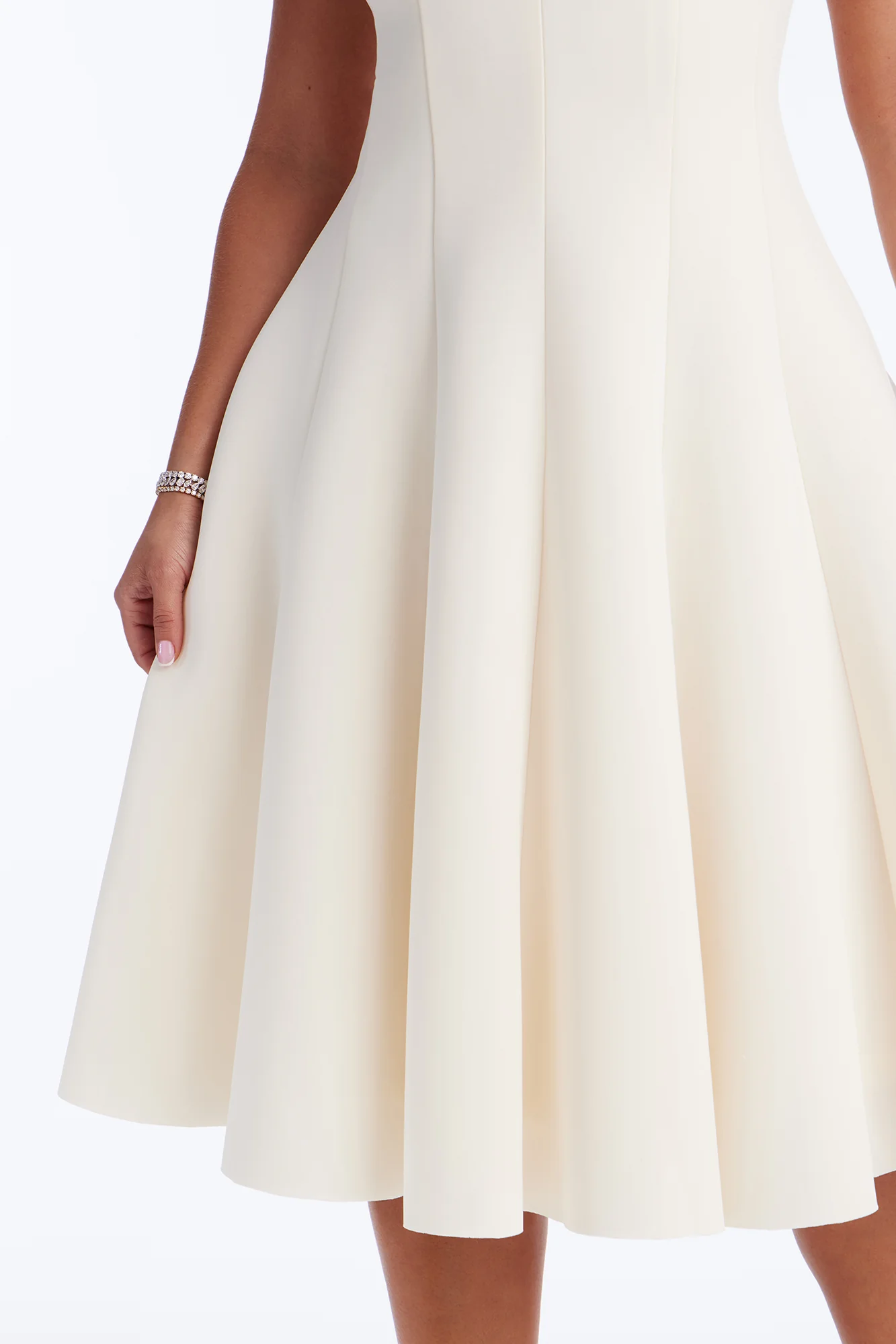 Petite Sweet Sunday Pleated Midi Dress - Cream - Image 3