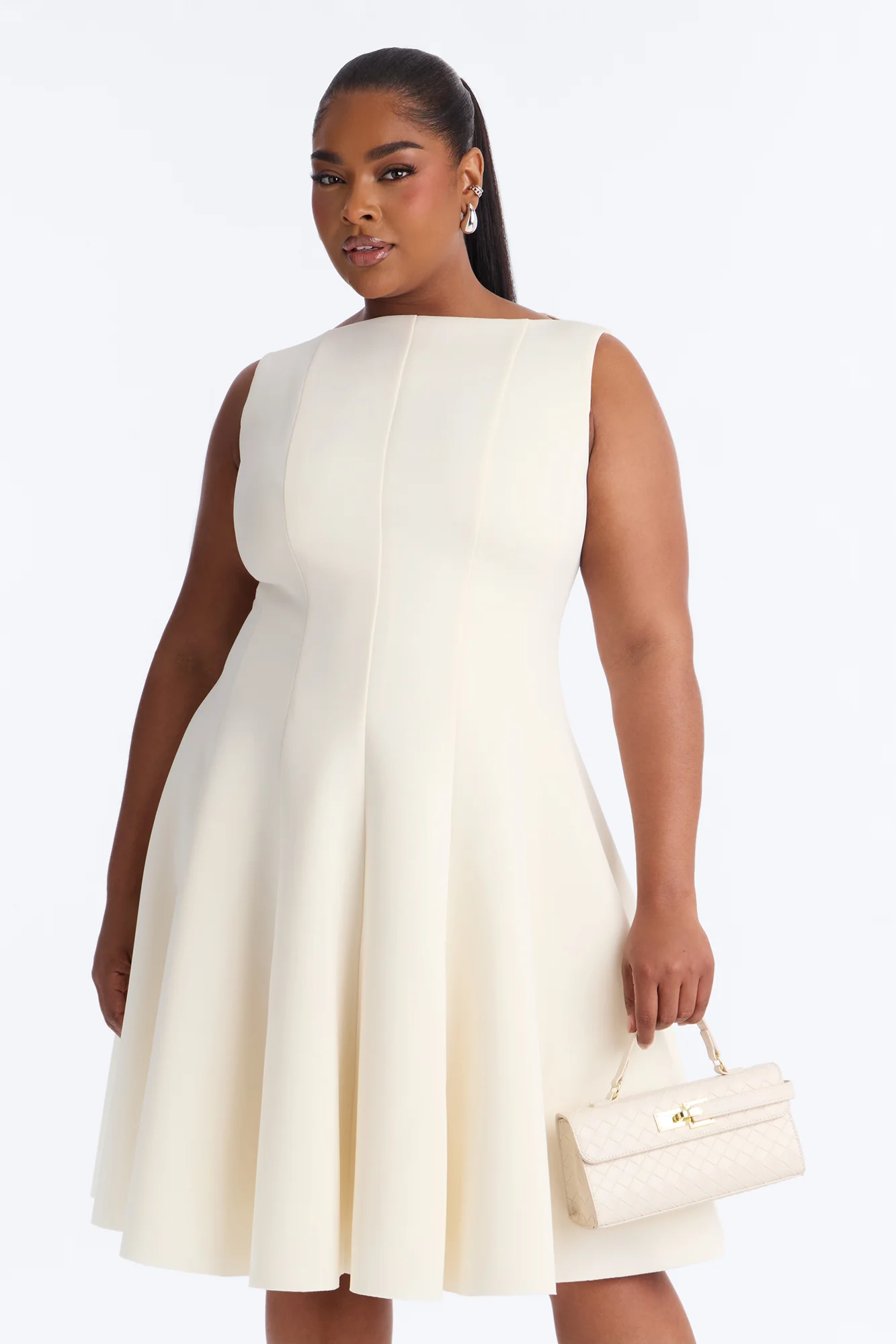 Petite Sweet Sunday Pleated Midi Dress - Cream - Image 6