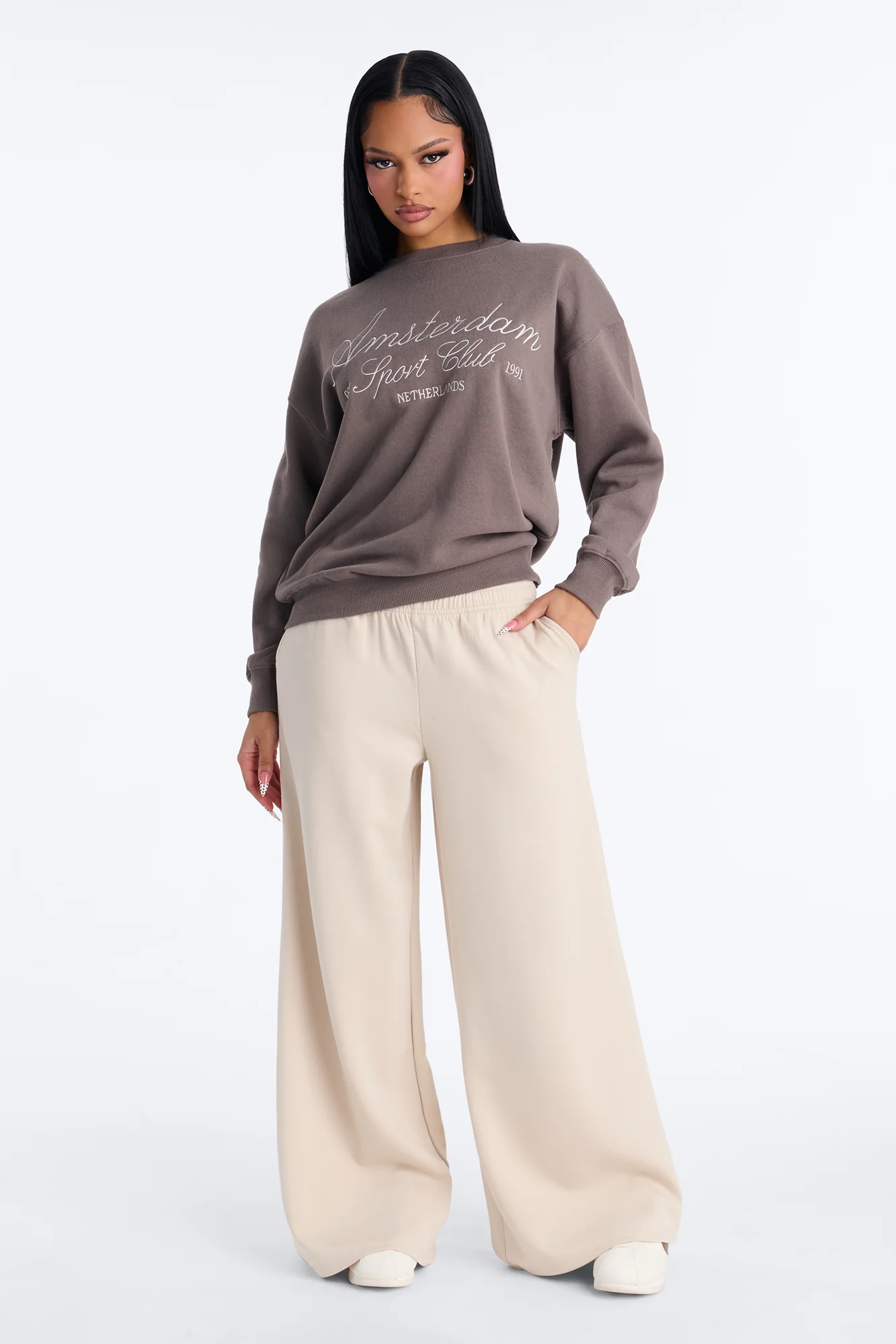 Petite Time To Chill Lounge Pant - Taupe