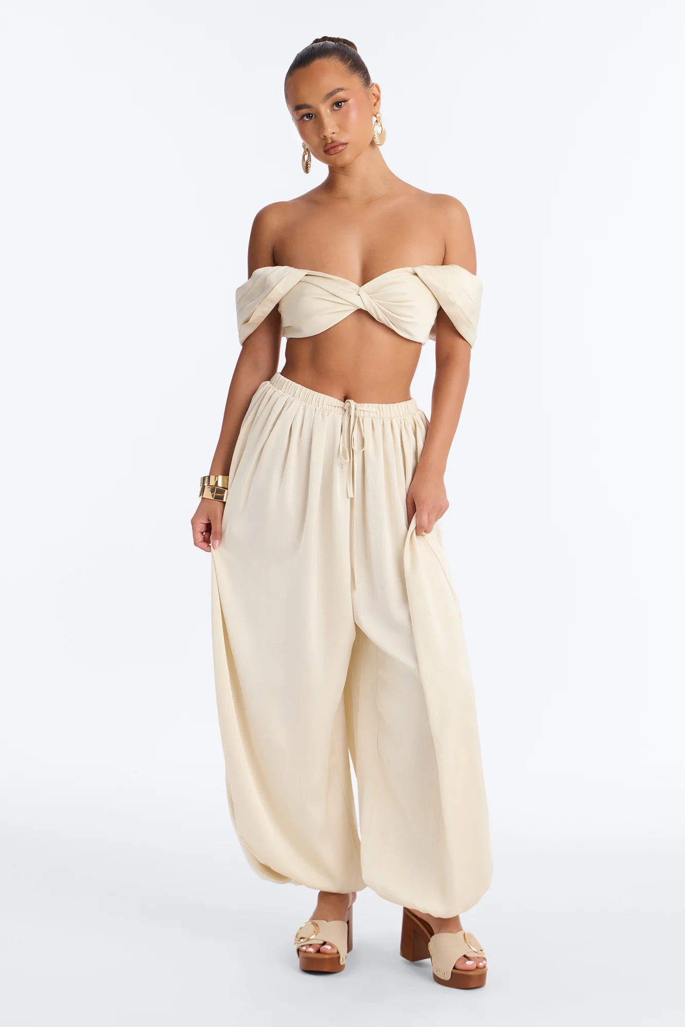 Peyton Platform Mules - Cream - Image 4