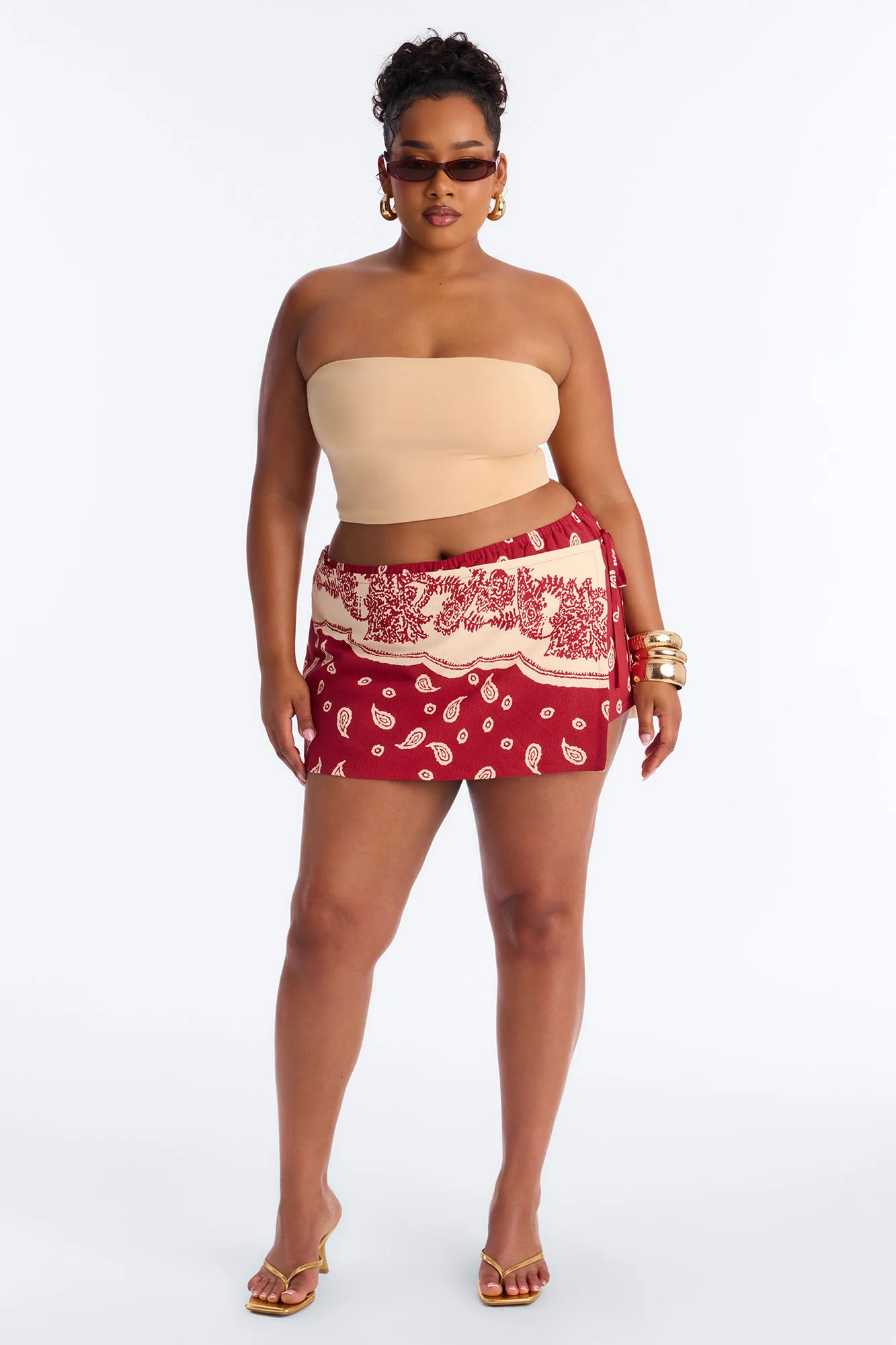 Phoebe Bandana Wrap Skort - Red/combo - Image 5