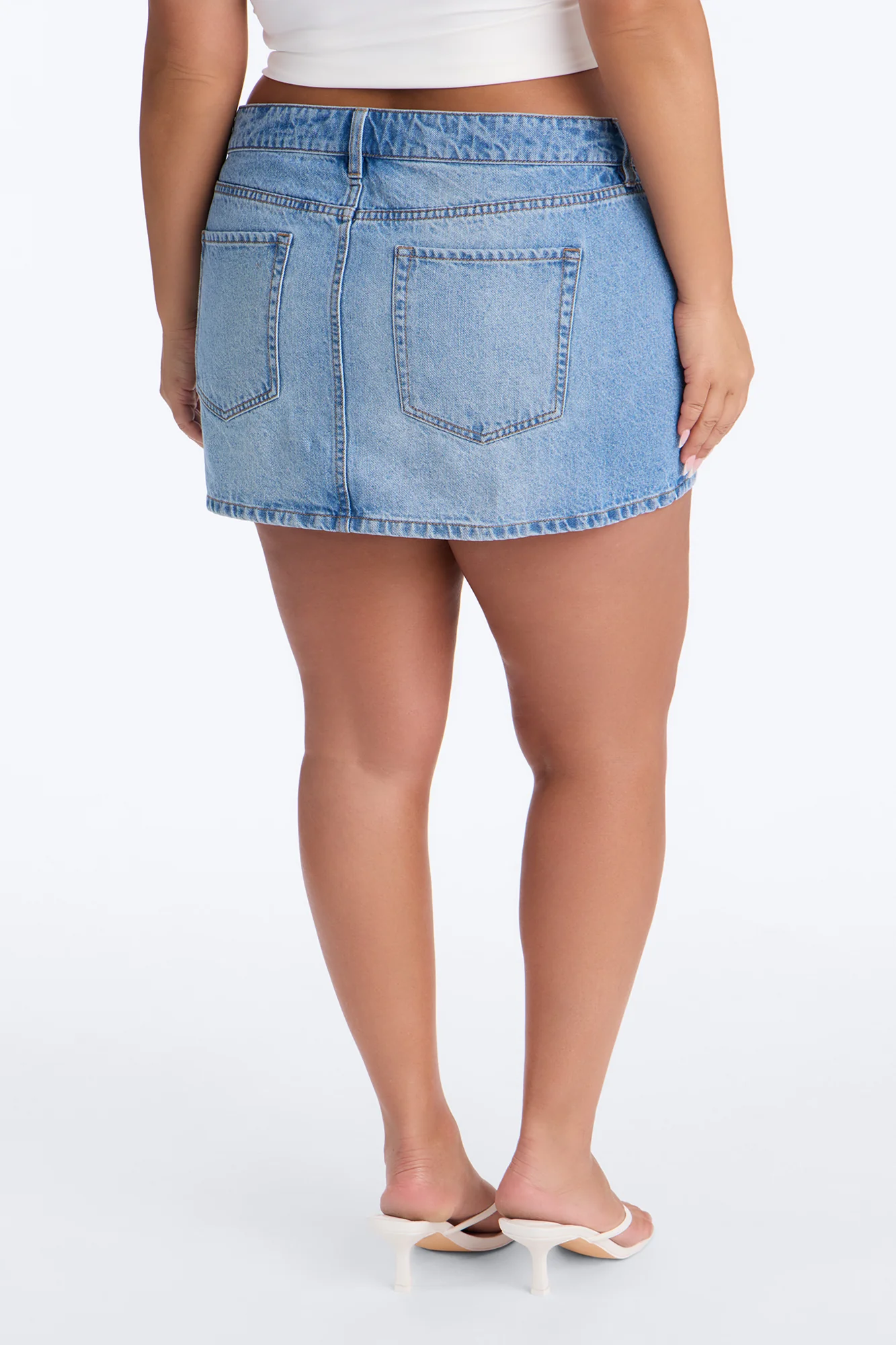 Phoebe Denim Micro Mini Skirt - Light Wash - Image 7