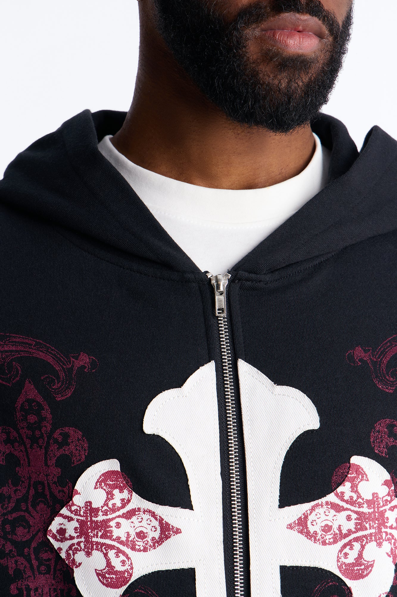Pick Up Your Cross Patch Zip Hoodie - Black - Image 4