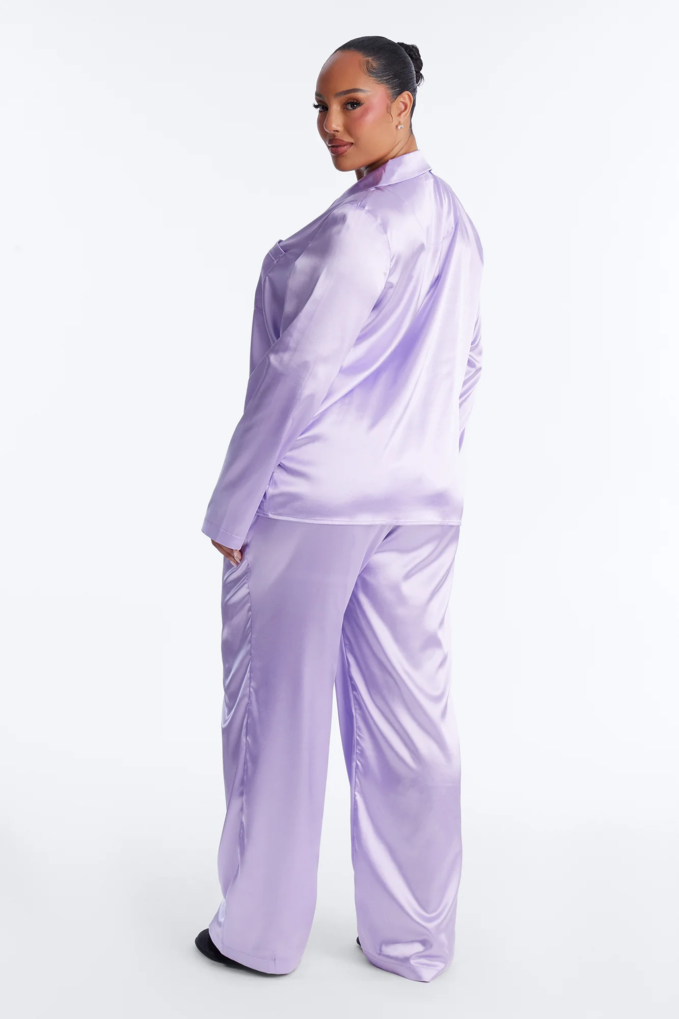 Pillow Fight Stretch Satin PJ Pant Set - Lavender - Image 8