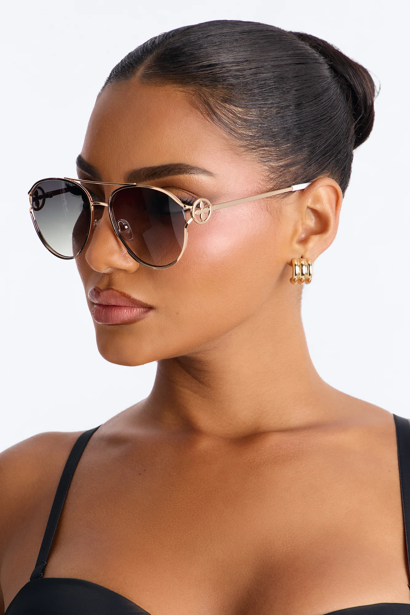 Pilots Cabin Sunglasses - White/Gold - Image 2