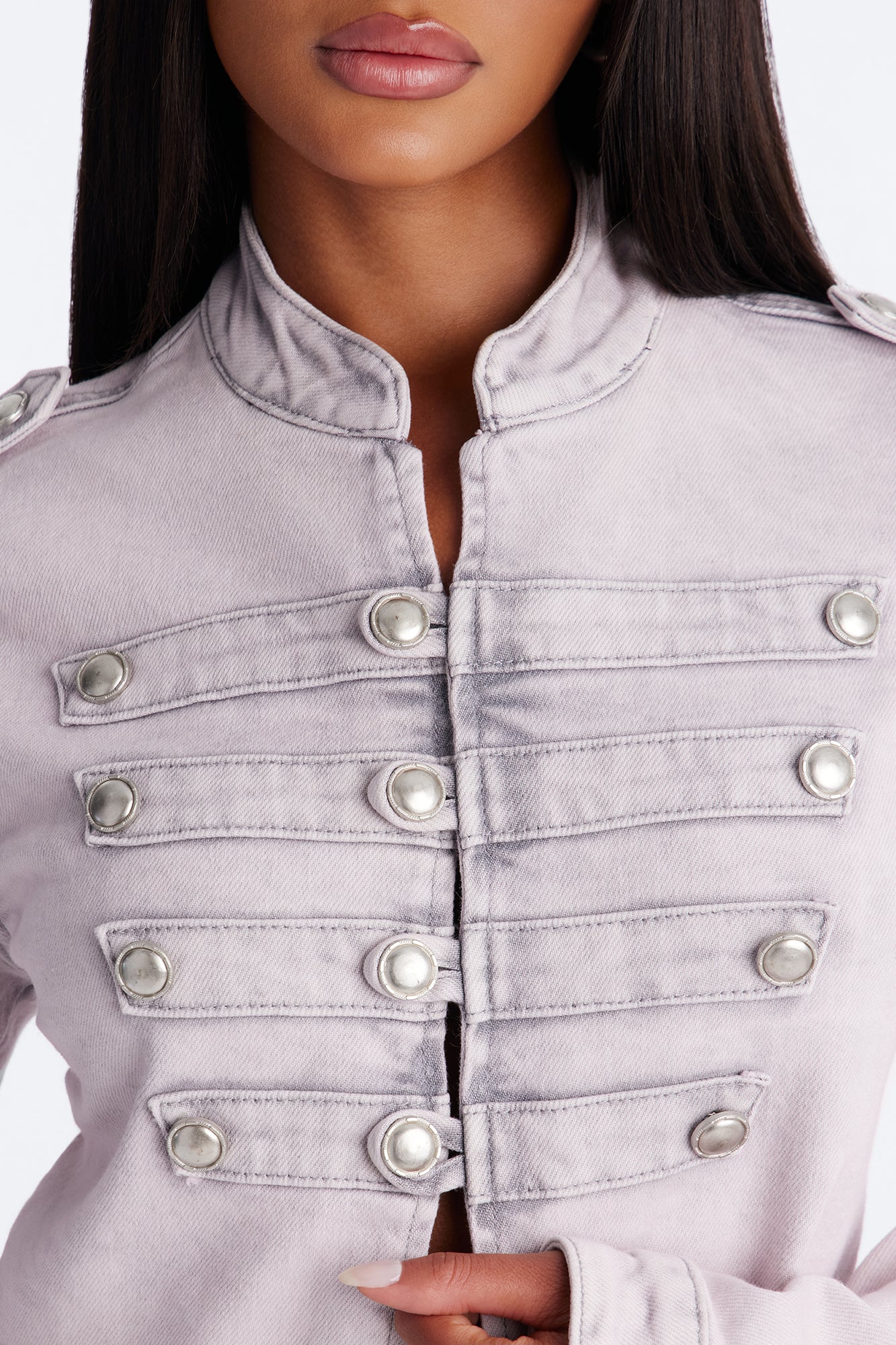 Pink Parade Cropped Denim Jacket - Pink - Image 3