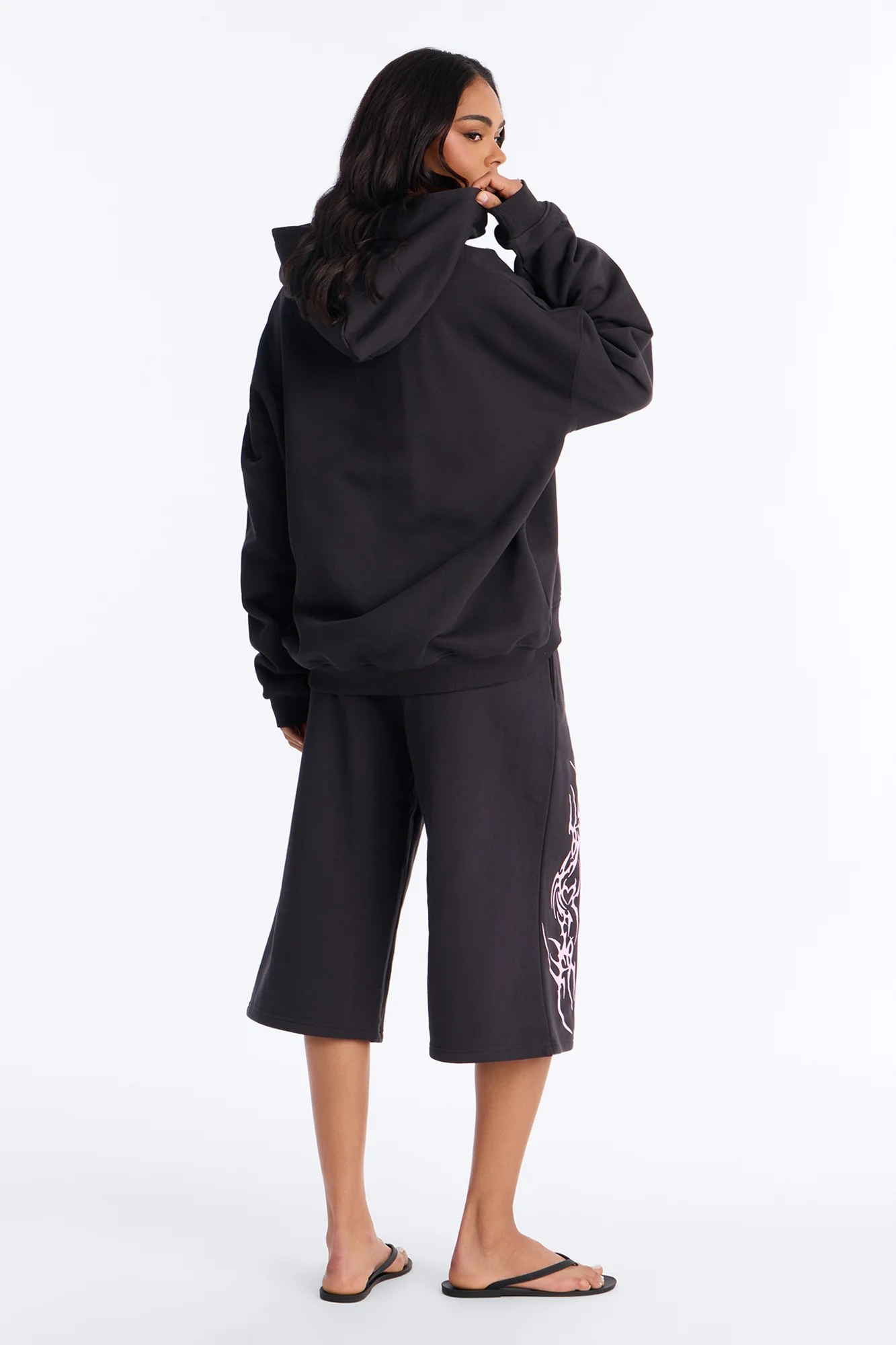 Pink Venom French Terry Jort Set - Black - Image 5