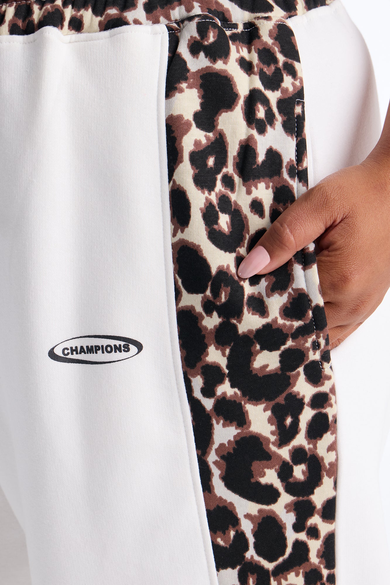 Piper Leopard Wide Leg Fleece Lounge Set - White/combo - Image 8