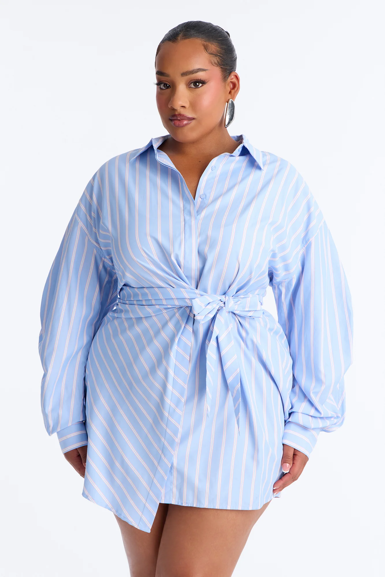 Pippa Striped Poplin Mini Dress - Blue/combo - Image 4