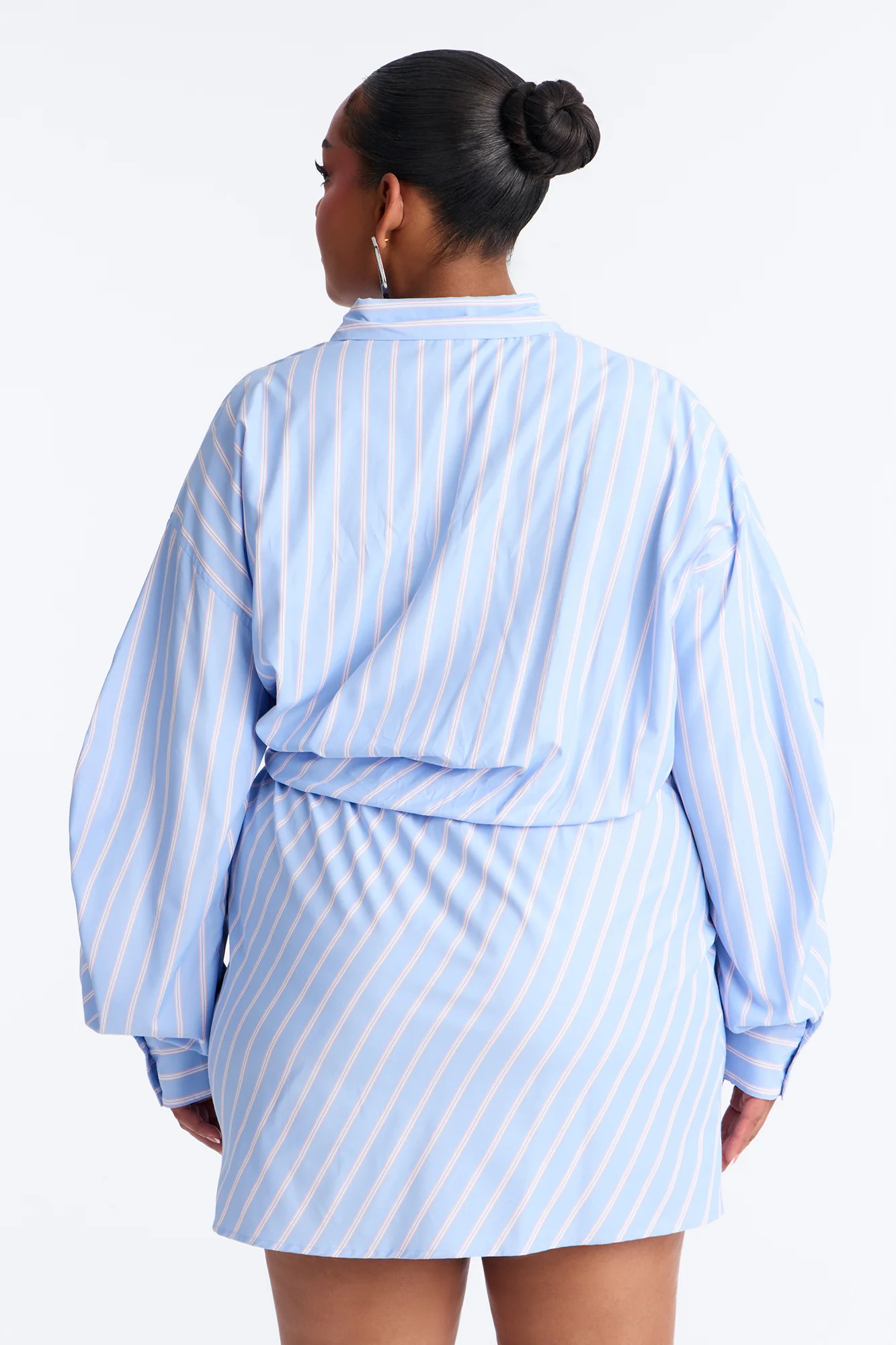 Pippa Striped Poplin Mini Dress - Blue/combo - Image 7
