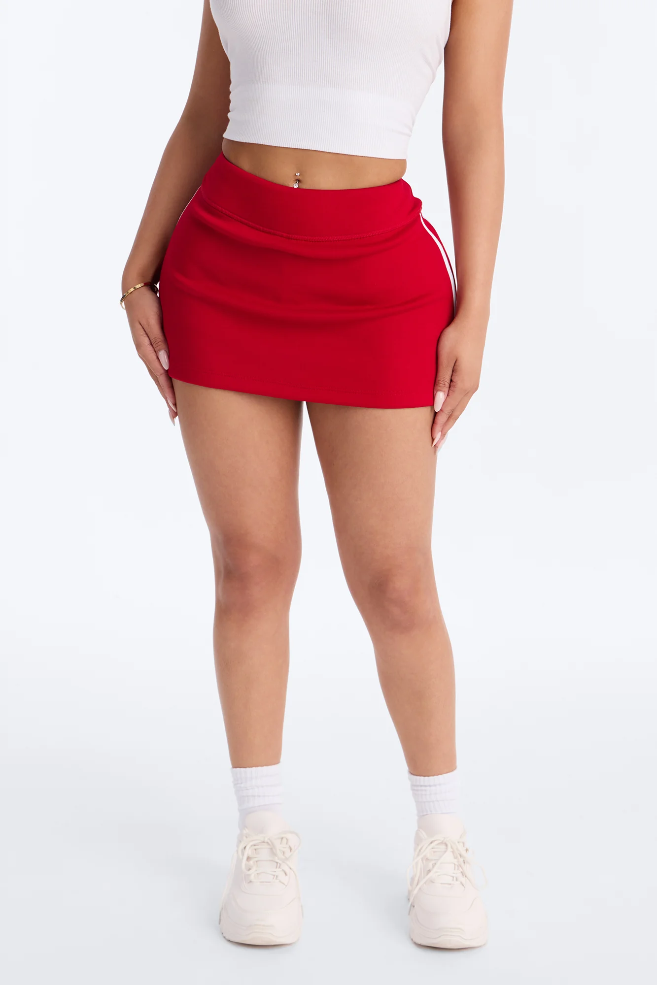 Playing Catch Up Scuba Micro Mini Skort - Red - Image 2