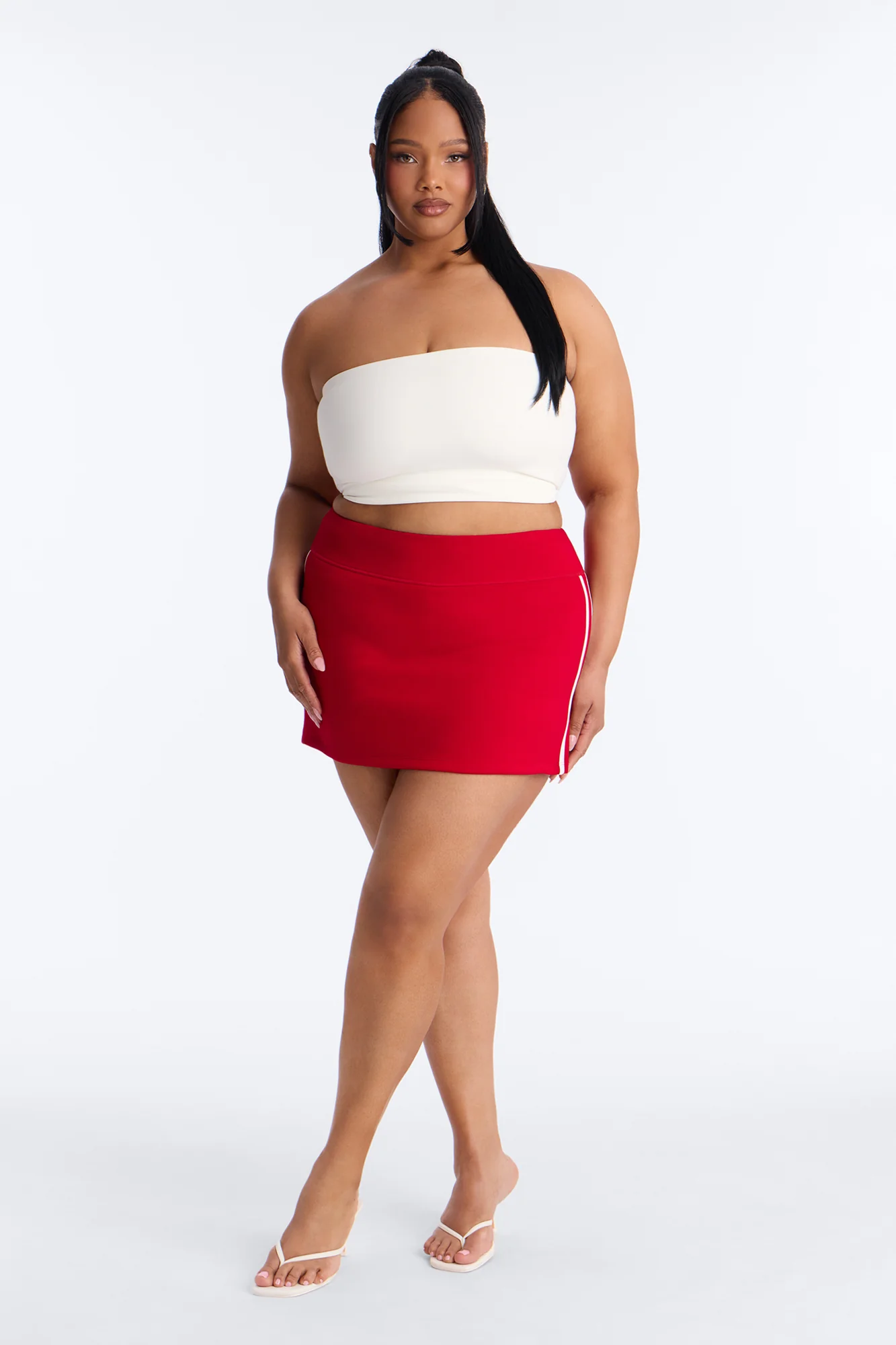 Playing Catch Up Scuba Micro Mini Skort - Red - Image 4