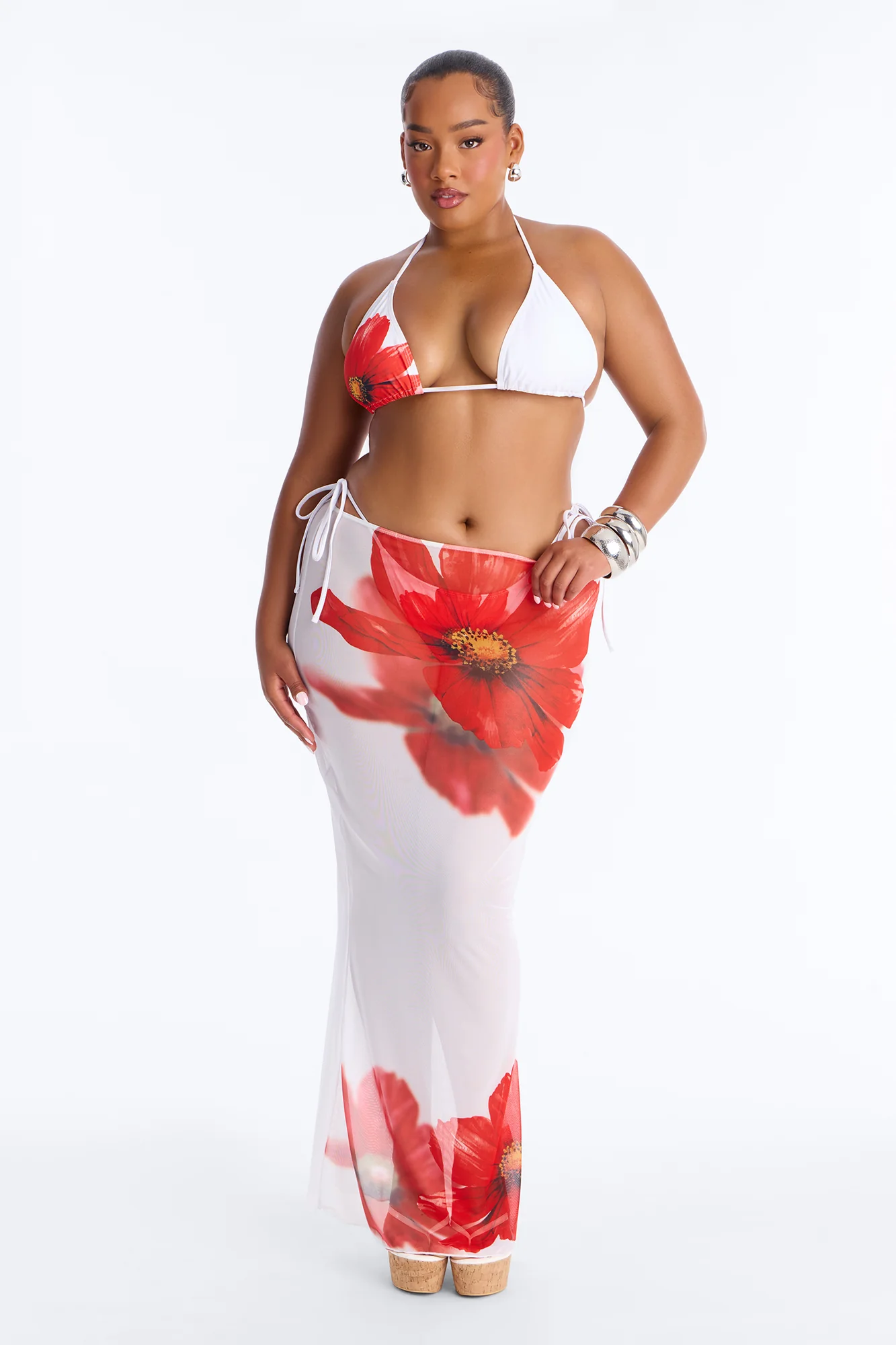 Playing It Cool Bikini And Sarong - White/combo - Image 5