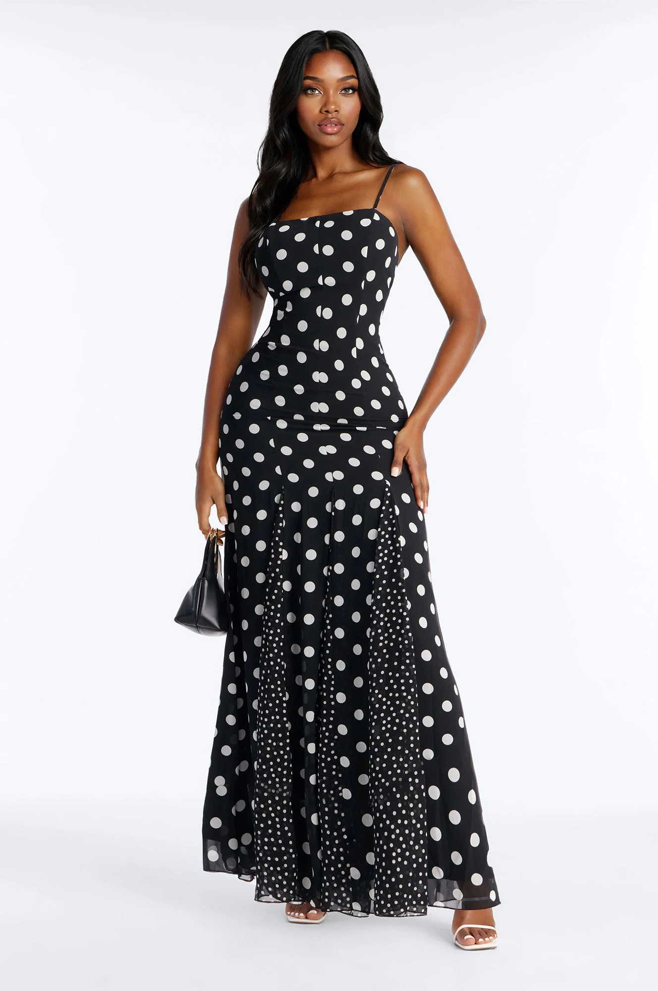 Polka Dot Darling Maxi Dress - Black/White