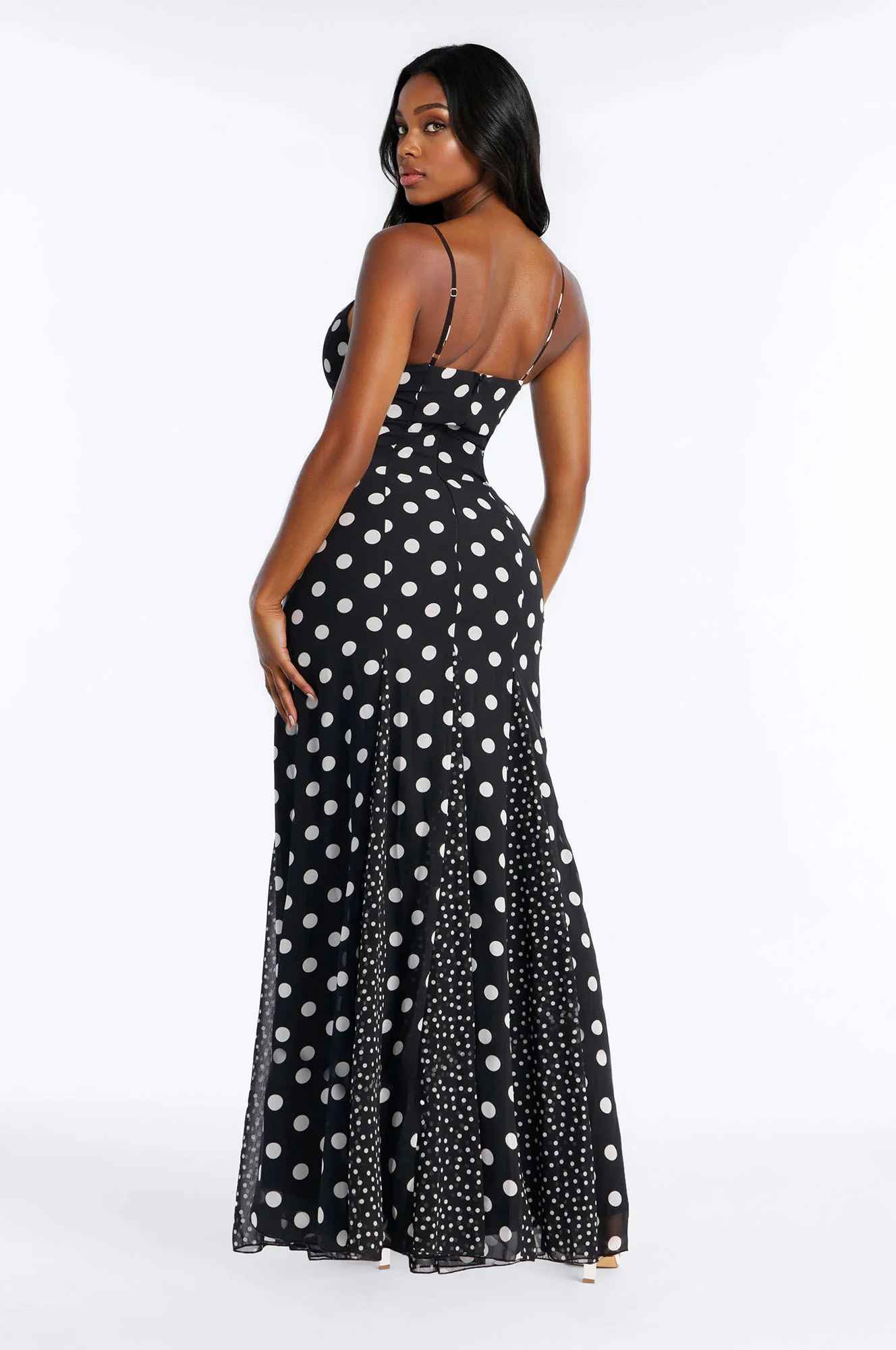 Polka Dot Darling Maxi Dress - Black/White - Image 3