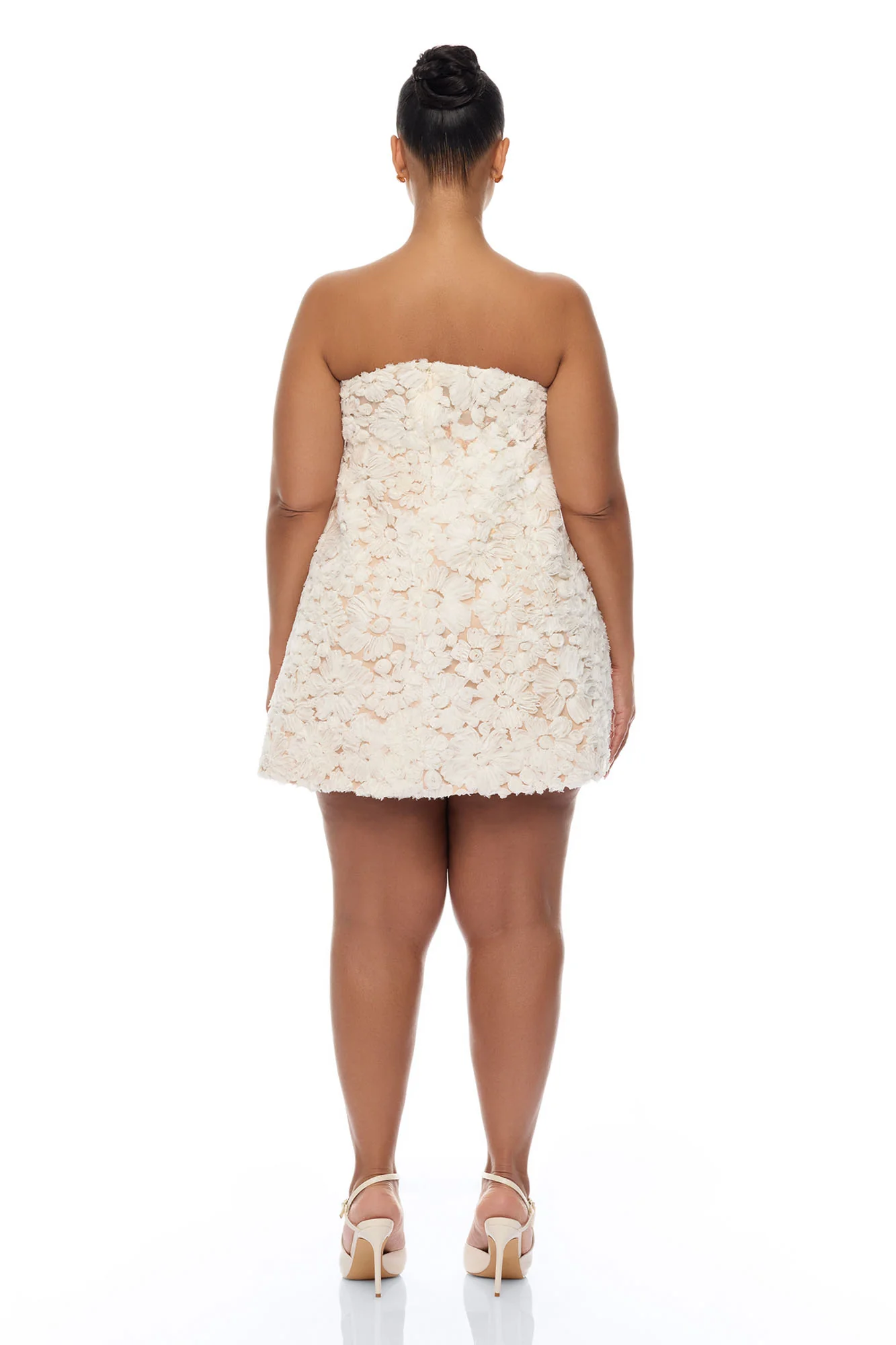 Polly Floral Applique Mini Dress - Ivory - Image 8