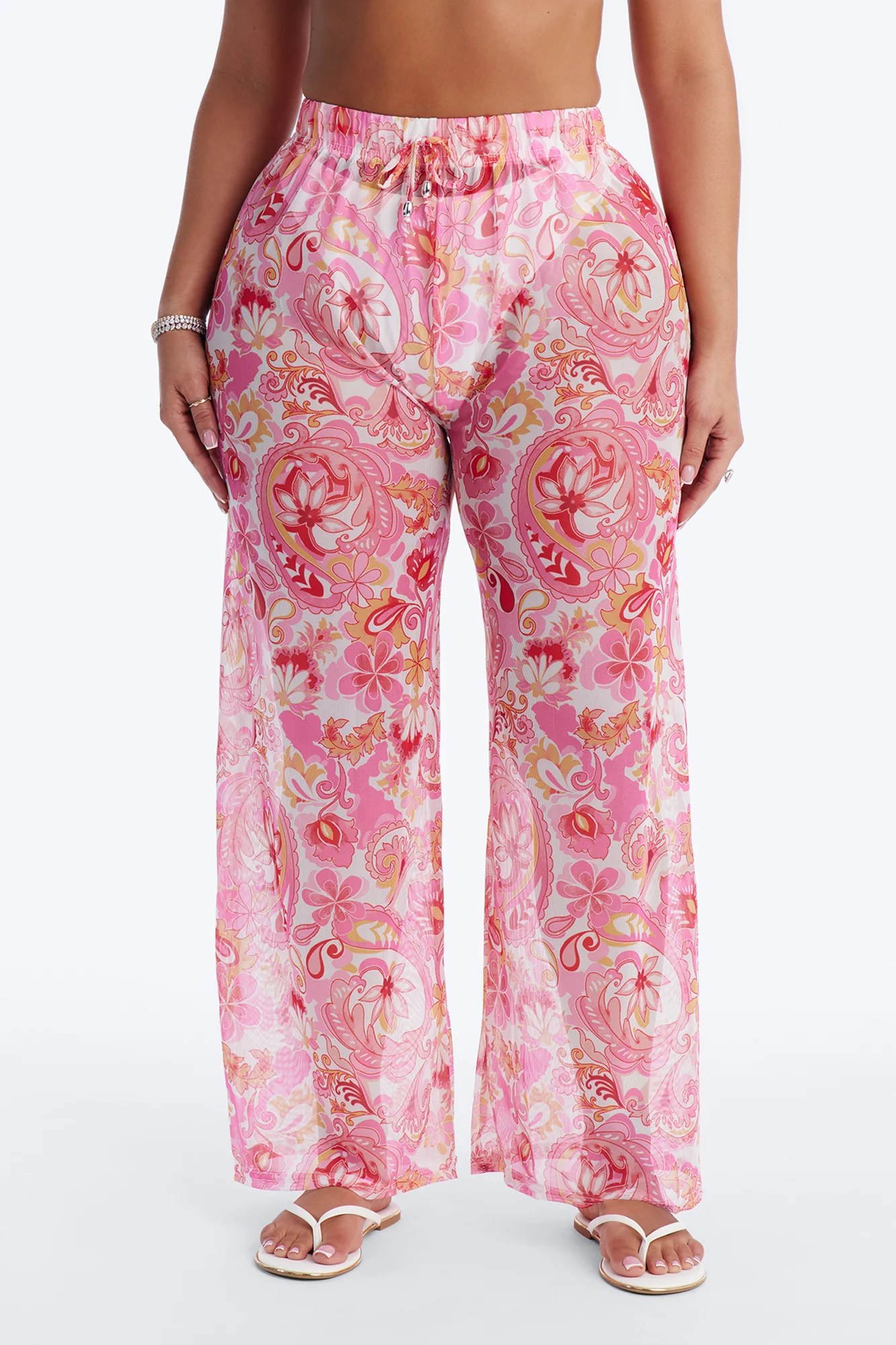 Poolside Obviously Paisley Cover Up Pants - Pink/combo - Image 2