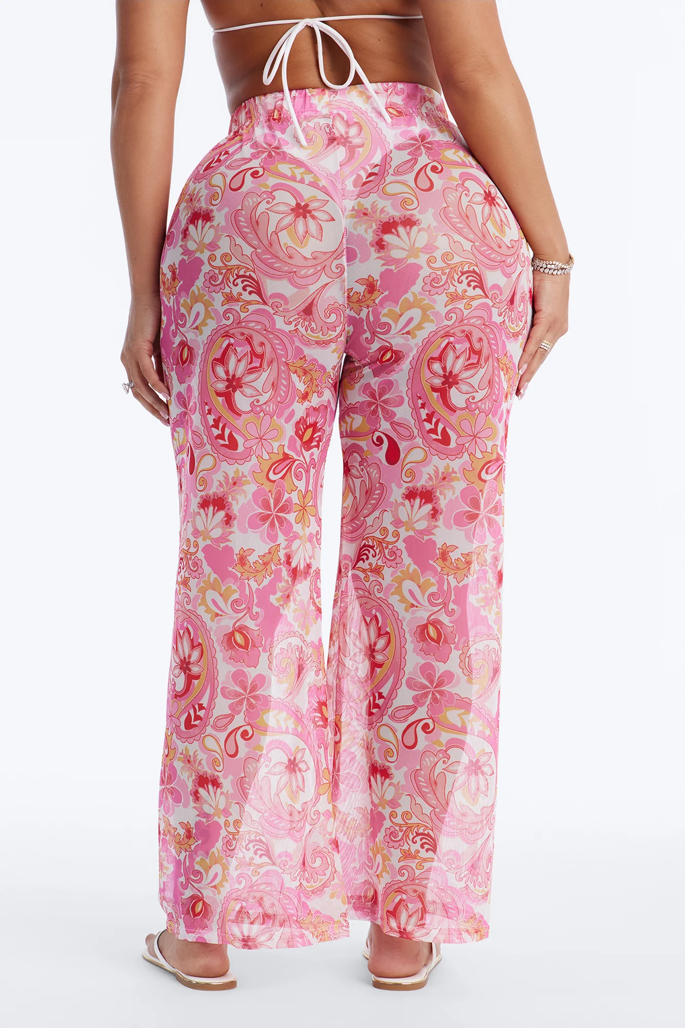 Poolside Obviously Paisley Cover Up Pants - Pink/combo - Image 4