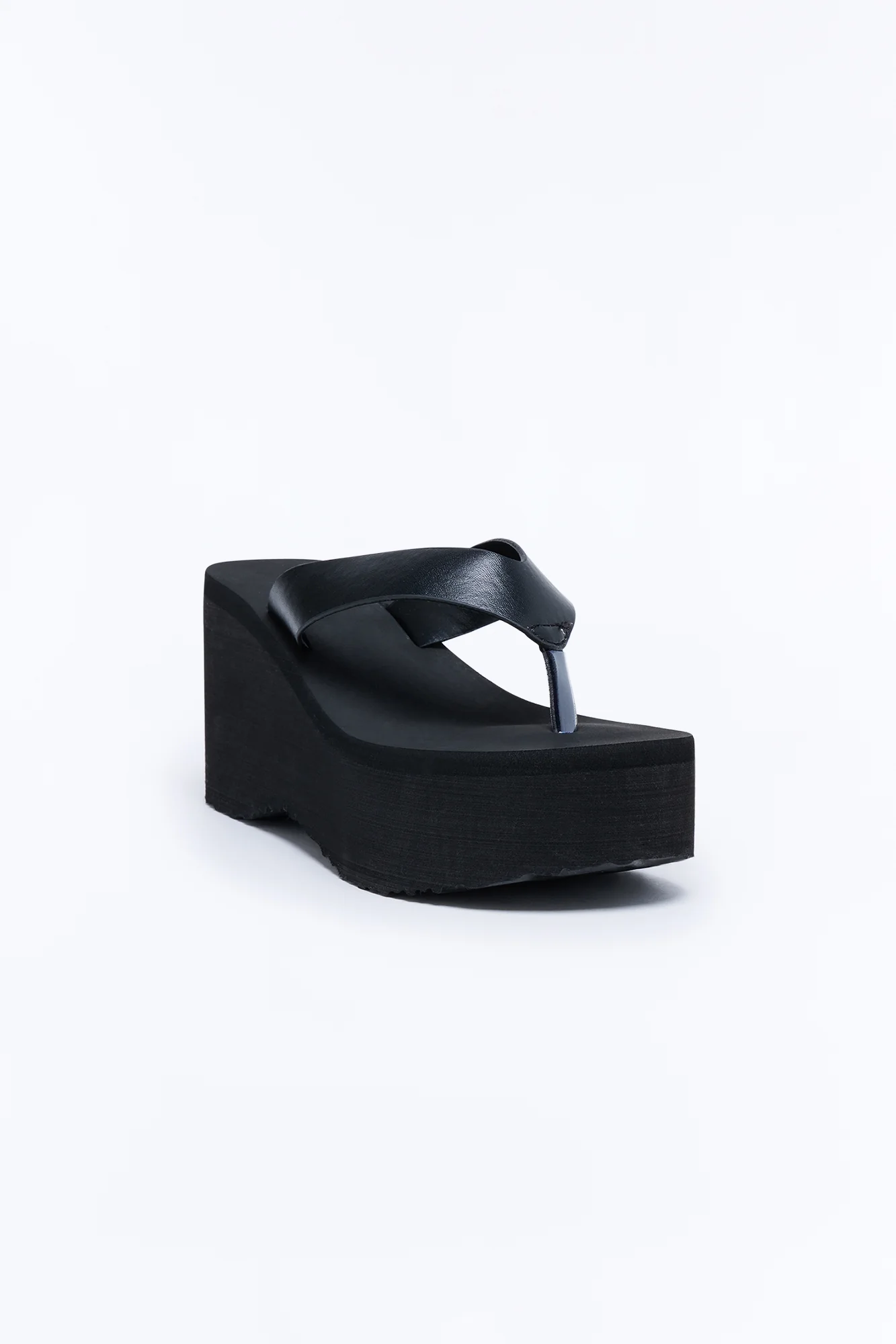 Poolside Thong Wedges - Black - Image 2