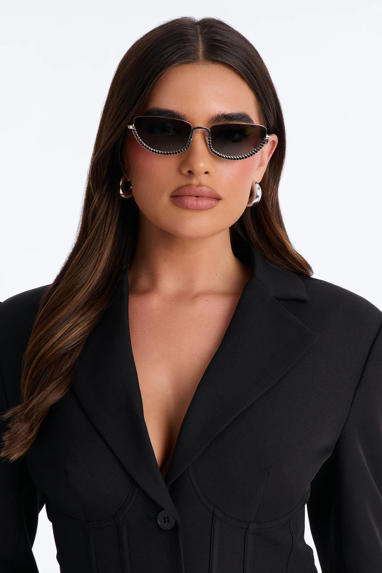 Pop Star Sunglasses - Silver/Black