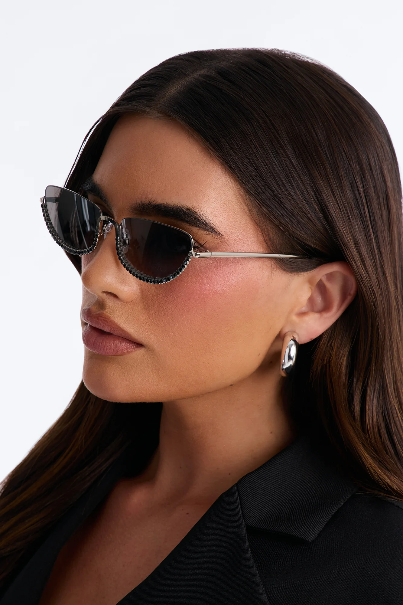 Pop Star Sunglasses - Silver/Black - Image 2