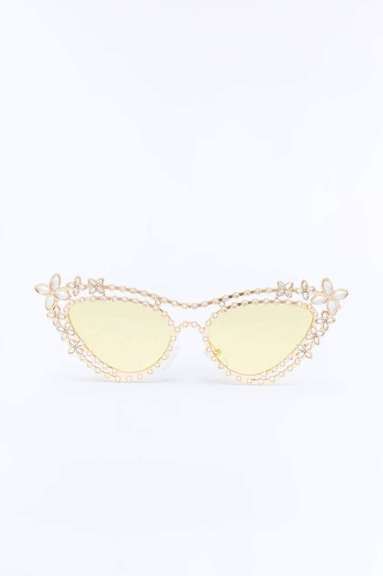 Poppy Rhinestone Sunglasses - Gold/Yellow - Image 3