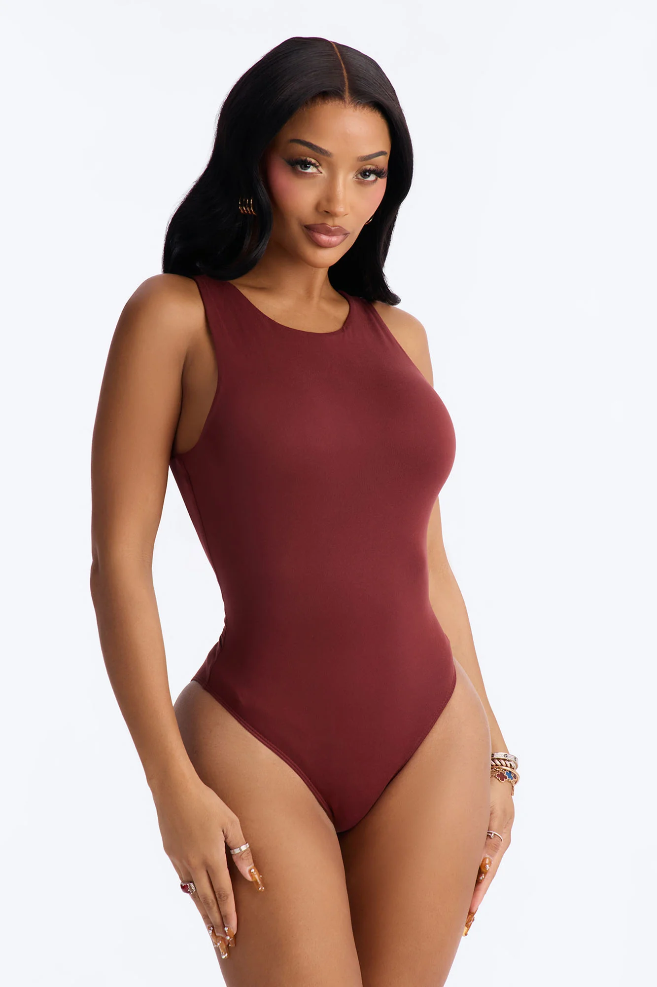 Poppy Sleeveless Bodysuit - Wine