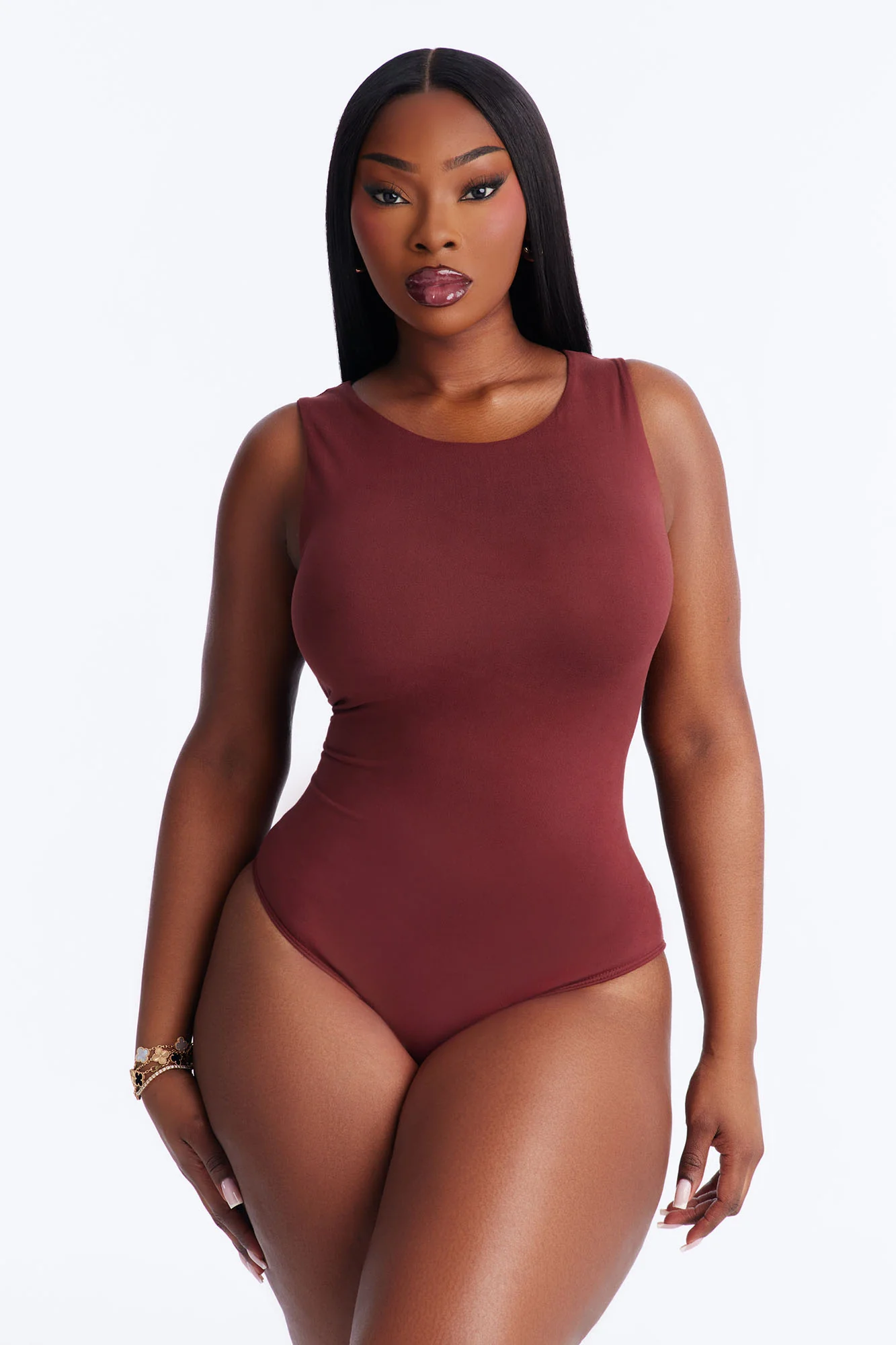 Poppy Sleeveless Bodysuit - Wine - Image 5
