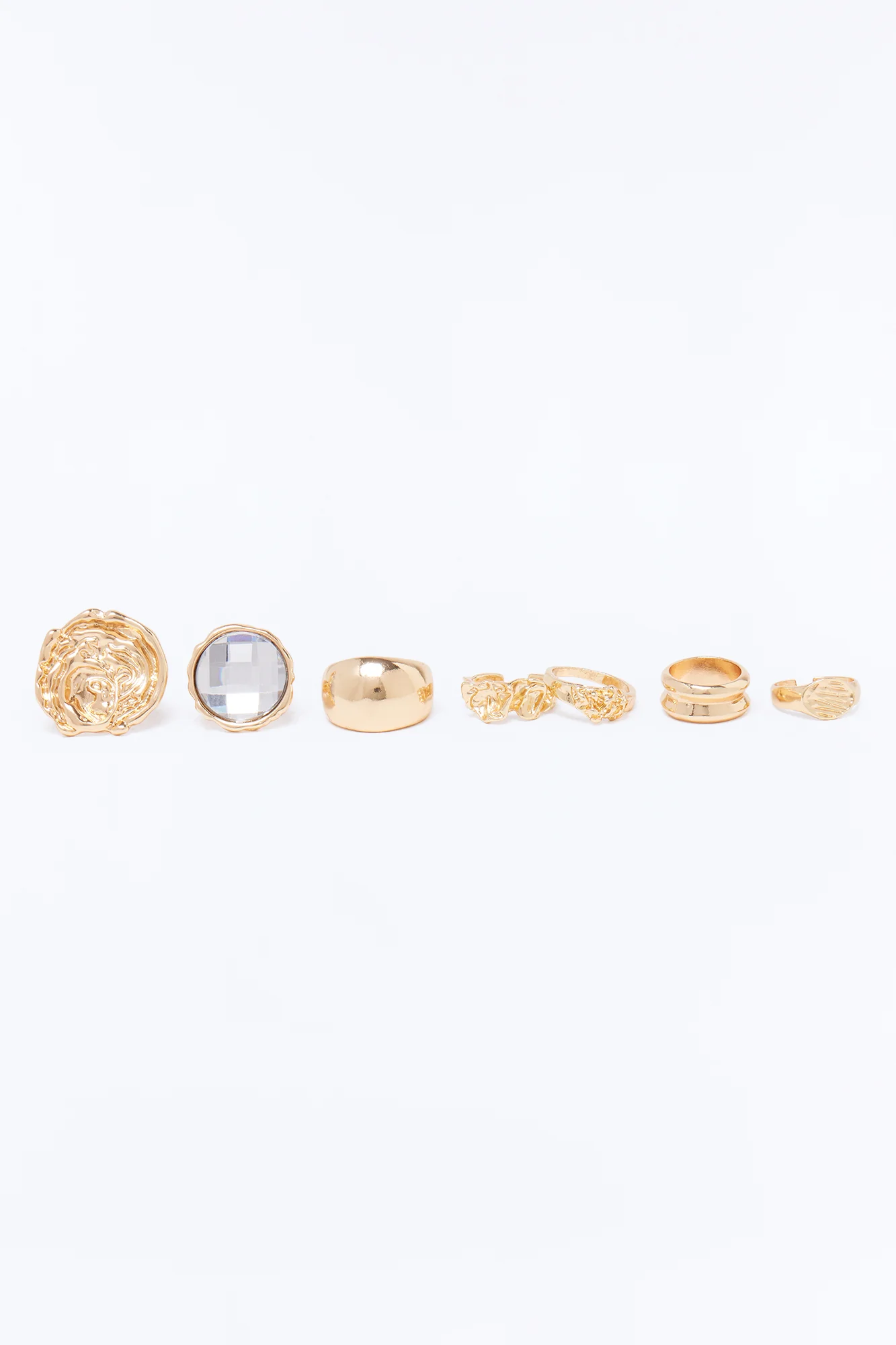 Positive Aura 7 Piece Ring Set - Gold - Image 3