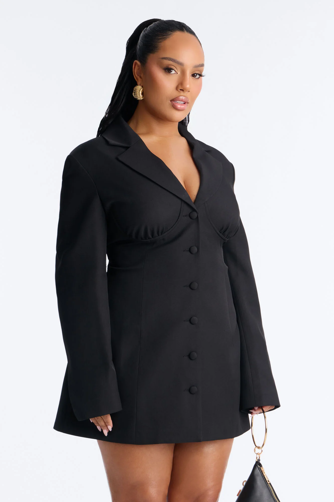 Power of You Blazer Mini Dress - Black - Image 5
