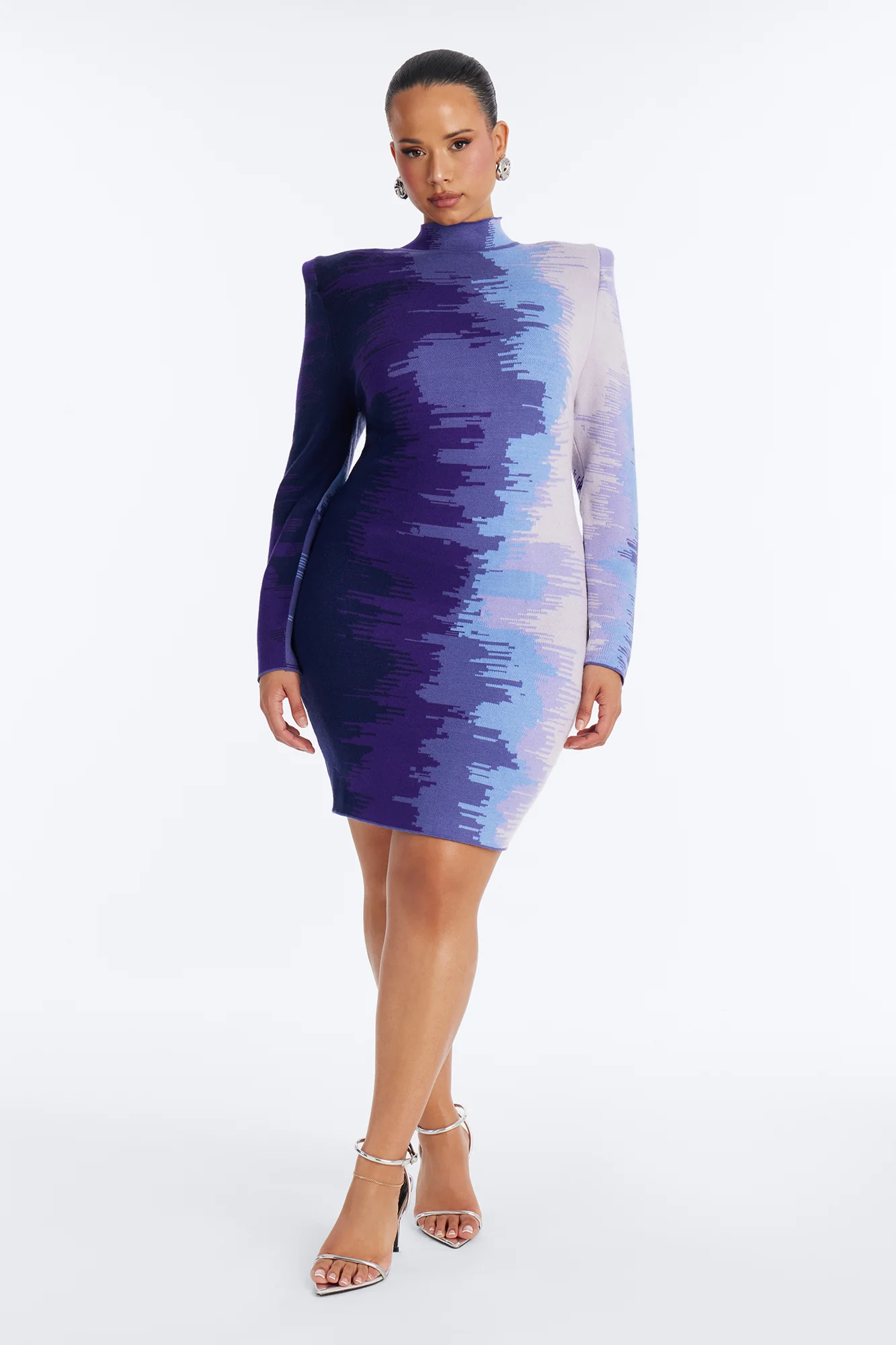 Presley Long Sleeve Sweater Mini Dress - Purple - Image 6