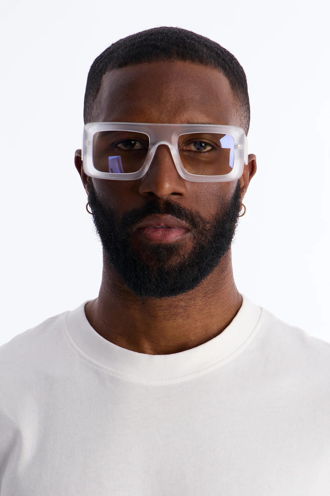 Prestige Matte Flat Top Sunglasses - Clear